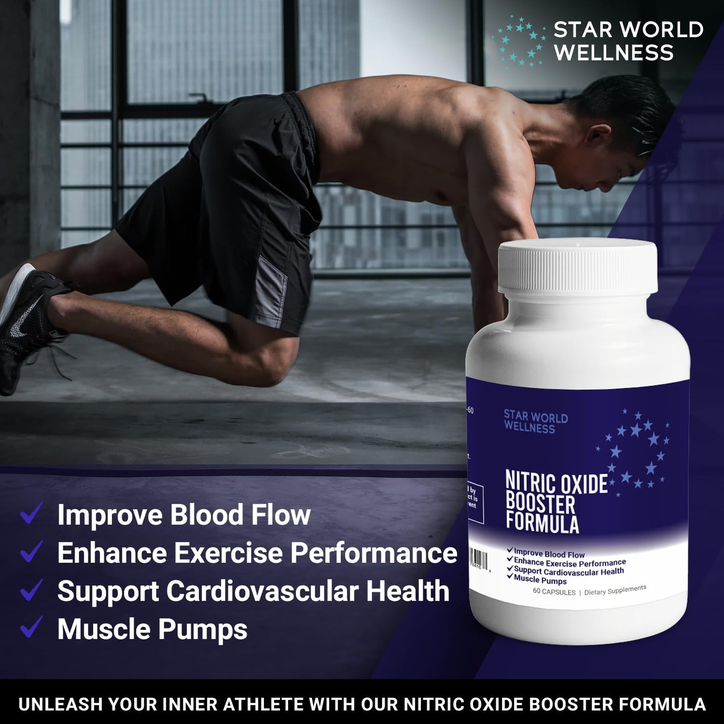 Star World Wellness Nitric Oxide Supplement Capsule, 60 Capsules