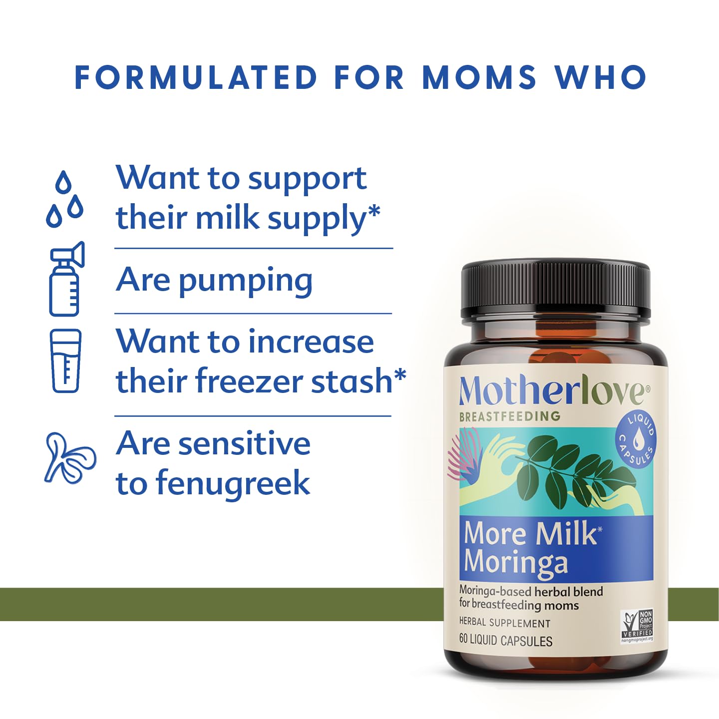 Motherlove More Milk Moringa Liquid Capsule 120 Count