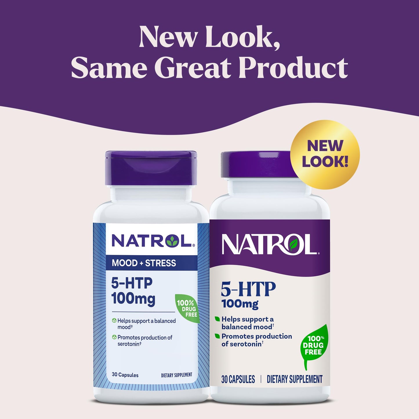 Natrol Mood + Stress 5-HTP 100 mg Capsules, 30 Count