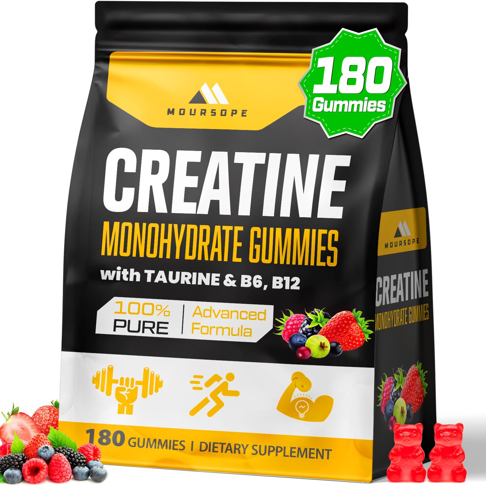 Moursope Creatine Monohydrate Gummies 180 Count