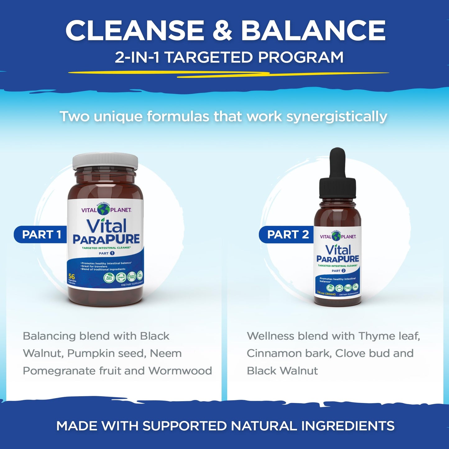 Vital Planet Vital ParaPure Intestinal Cleanse Capsules, 56 Count