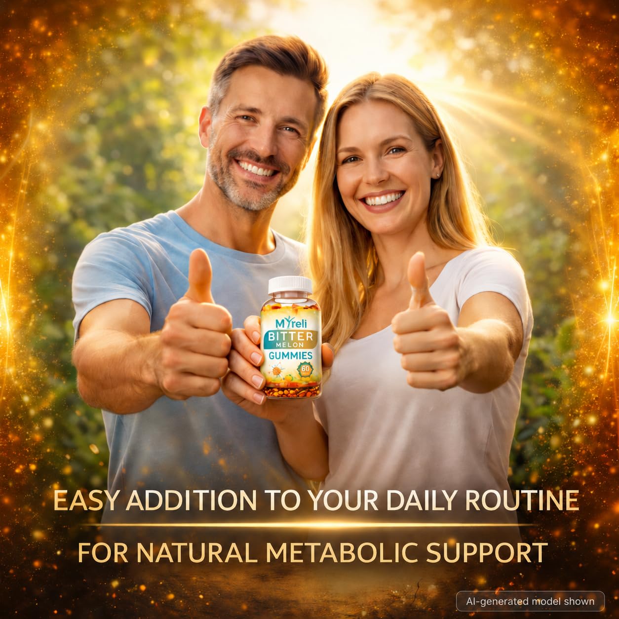 MYRELI Bitter Melon Supplement 1000mg Gummies 60 Count