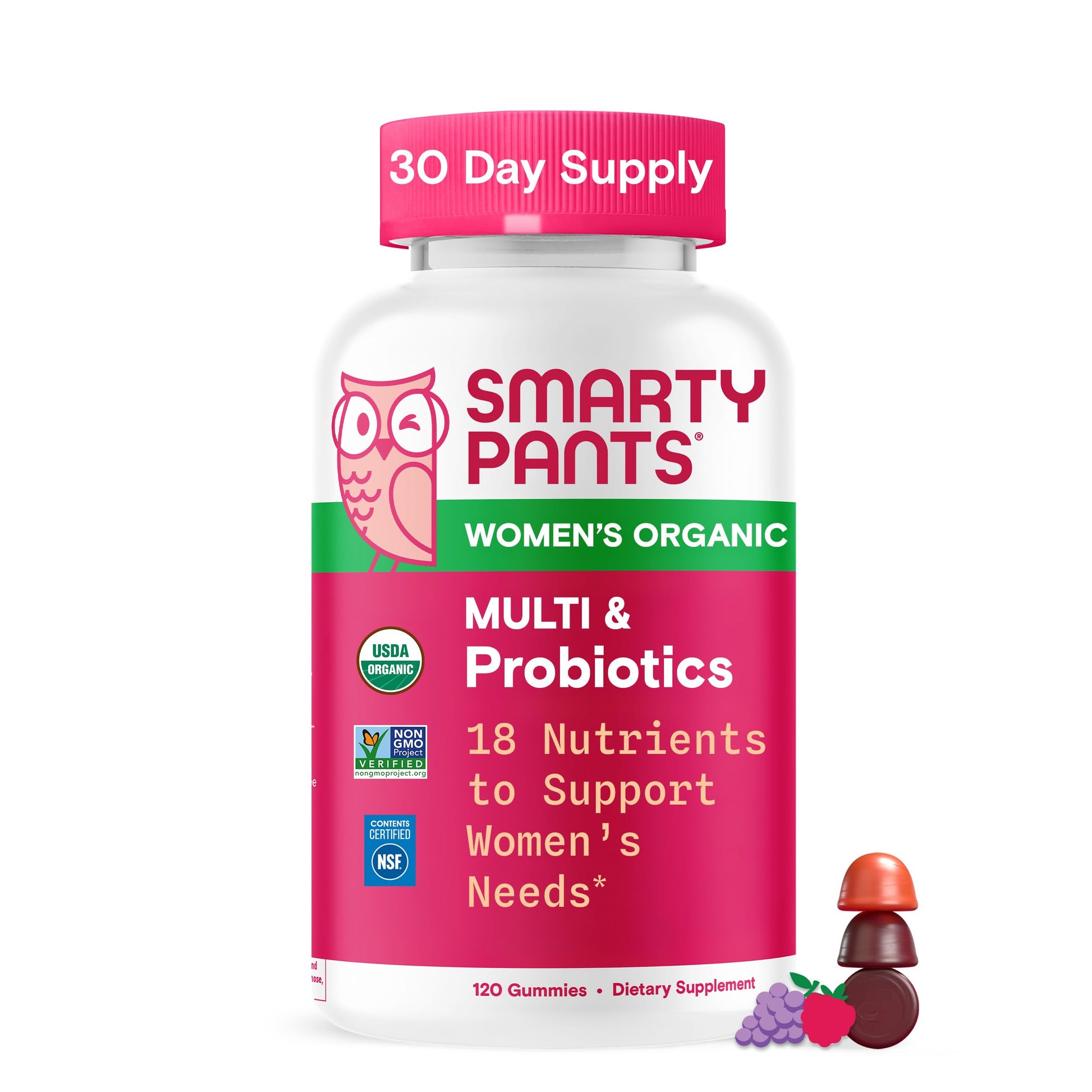 SmartyPants Organic Women's Multivitamin Gummies, 120 Count