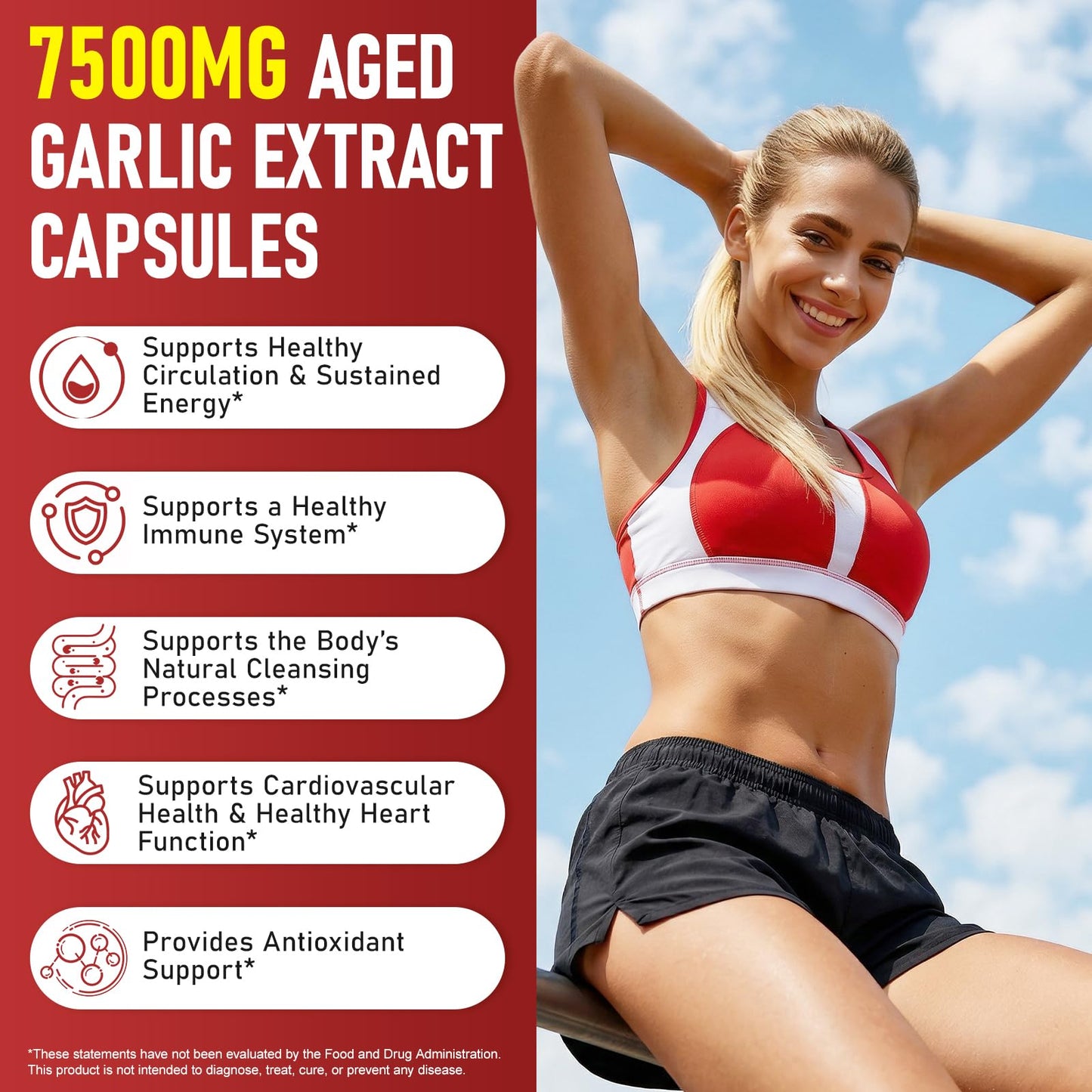 USBSREGARDS Aged Garlic Extract Capsules with Magnesium, Vitamin B1 & B9, 120 Capsules