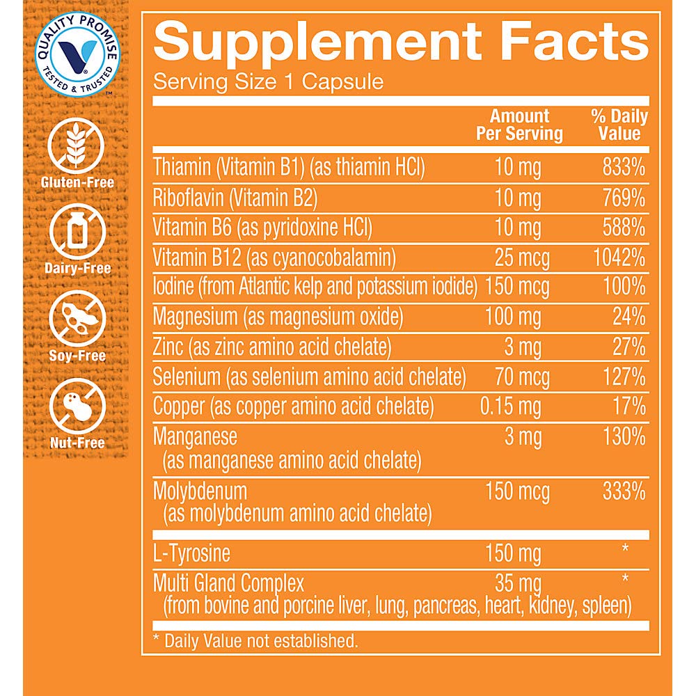 The Vitamin Shoppe Thyroid Complex with Iodine, 100 Capsules
