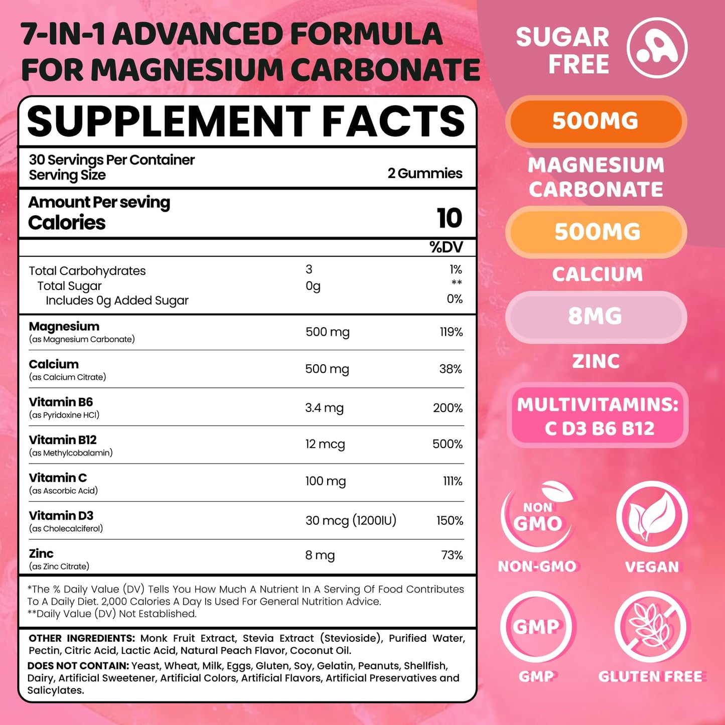 Aube'Azur Magnesium Carbonate Gummies 60 Count
