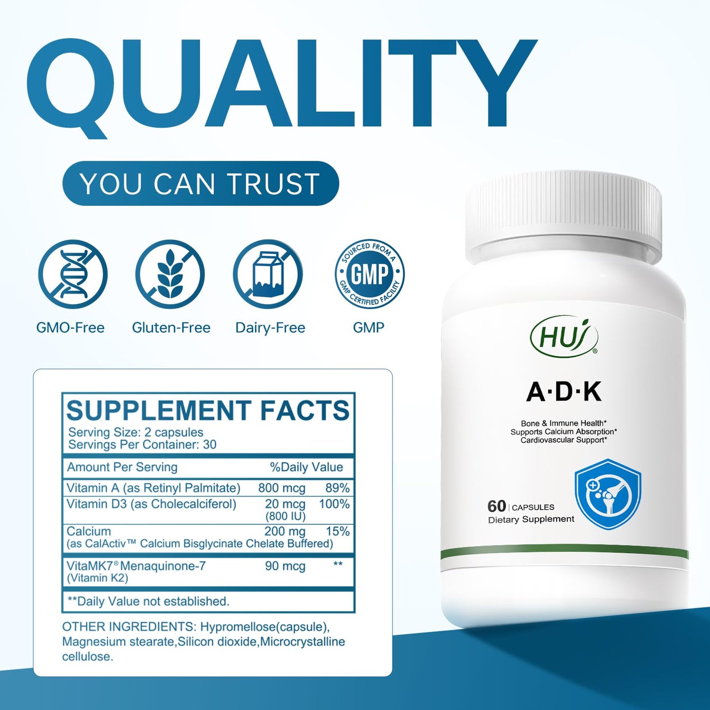 HUJ ADK Supplement Capsule, 60 Capsules