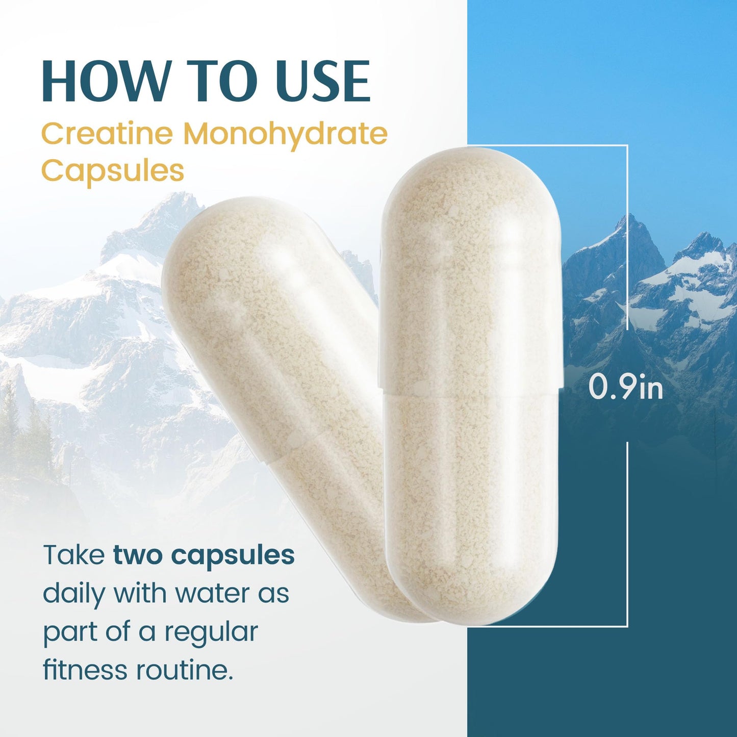 Vykee Nutrition Creatine Monohydrate Capsules 1,500 mg, 120 Capsules