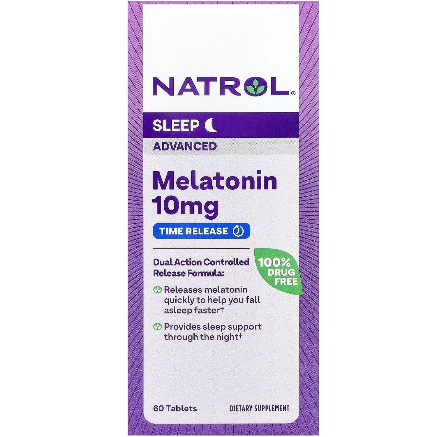 Natrol Advanced Sleep Melatonin Tablets, Maximum Strength 10 mg, 180 Tablets