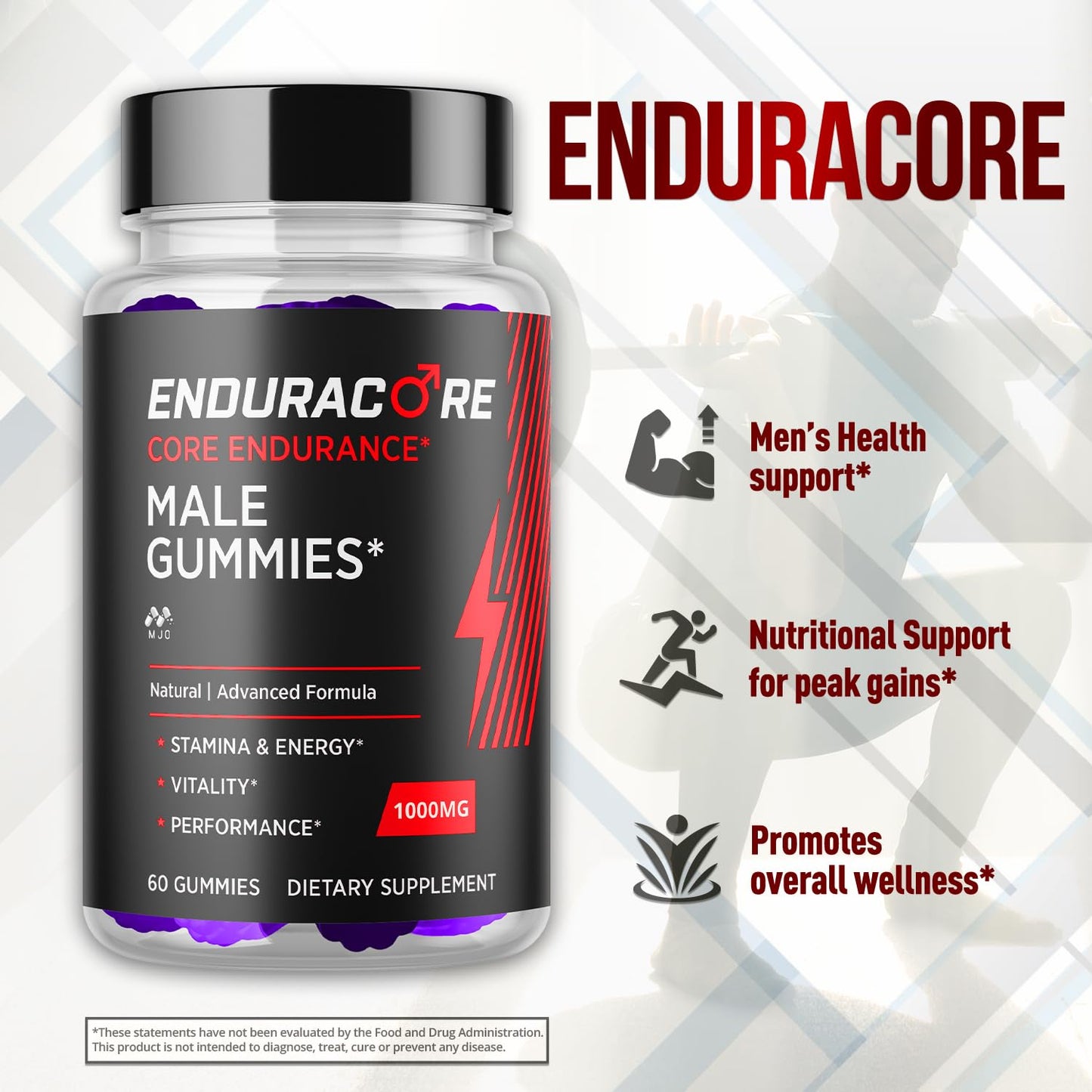 MJO Enduracore Gummies Chewable, 60 Count