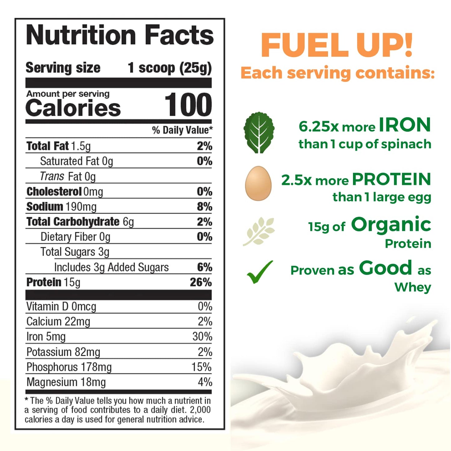 Growing Naturals Raw Pea Protein Powder, Vanilla Blast, 2.09 lb
