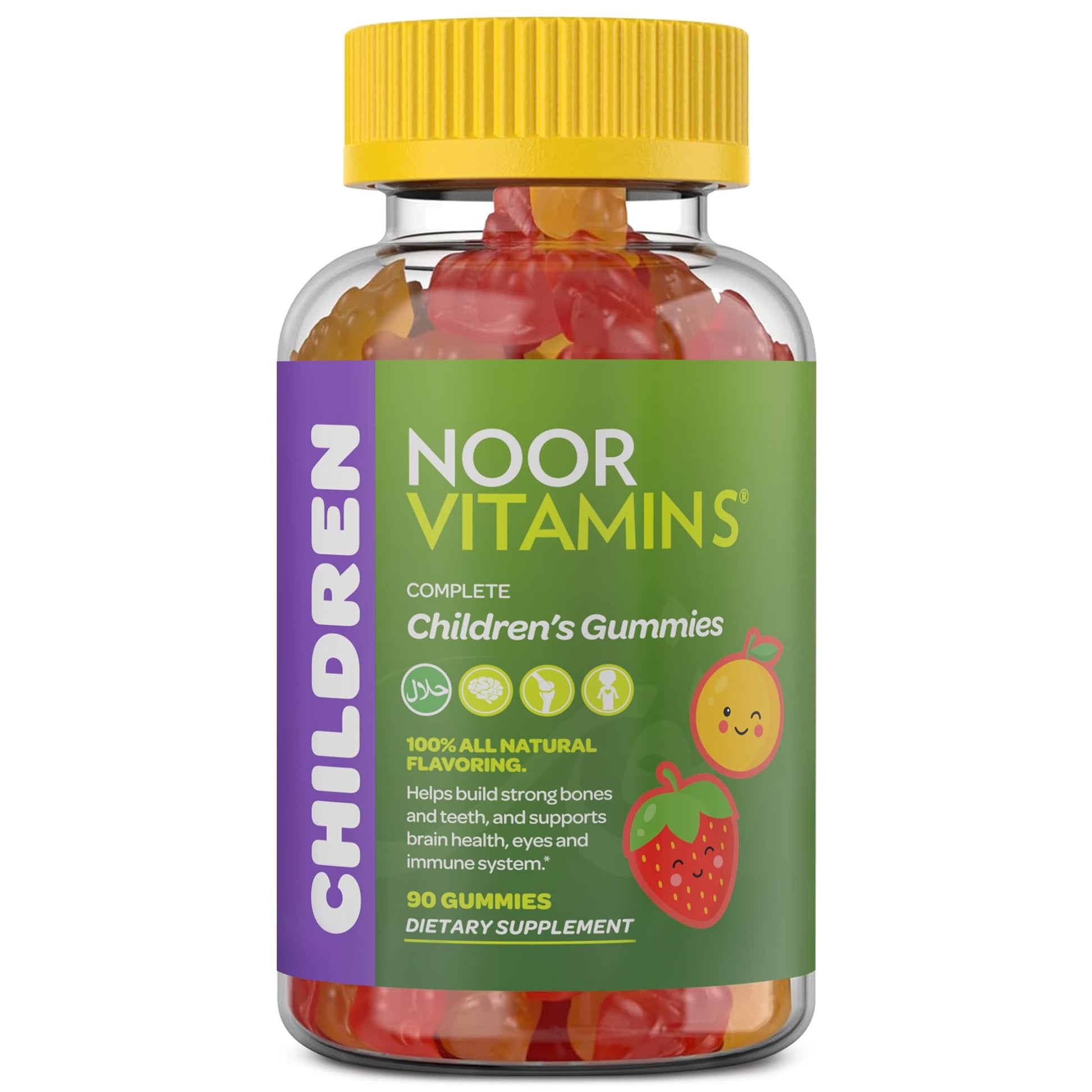 Noor Vitamins Halal Kids Multivitamin Gummies Gluten Free, 90 Count