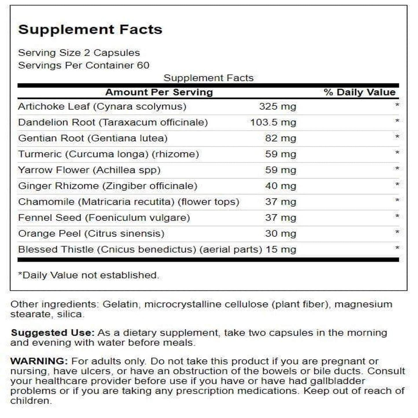 Swanson Ultra Bavarian Herbal Bitters 120 Capsules