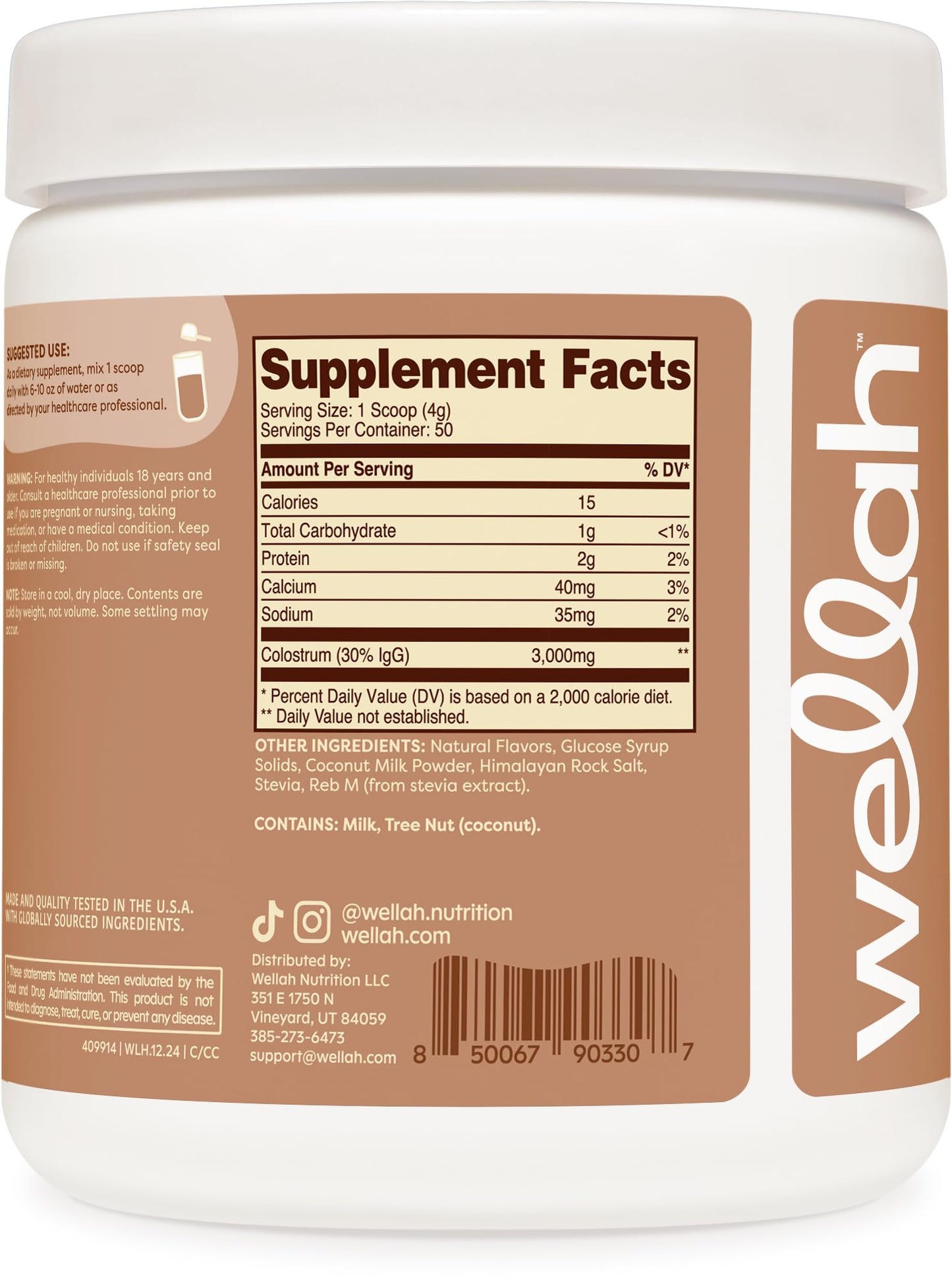 Wellah Colostrum Powder (Coconut Cream) 7