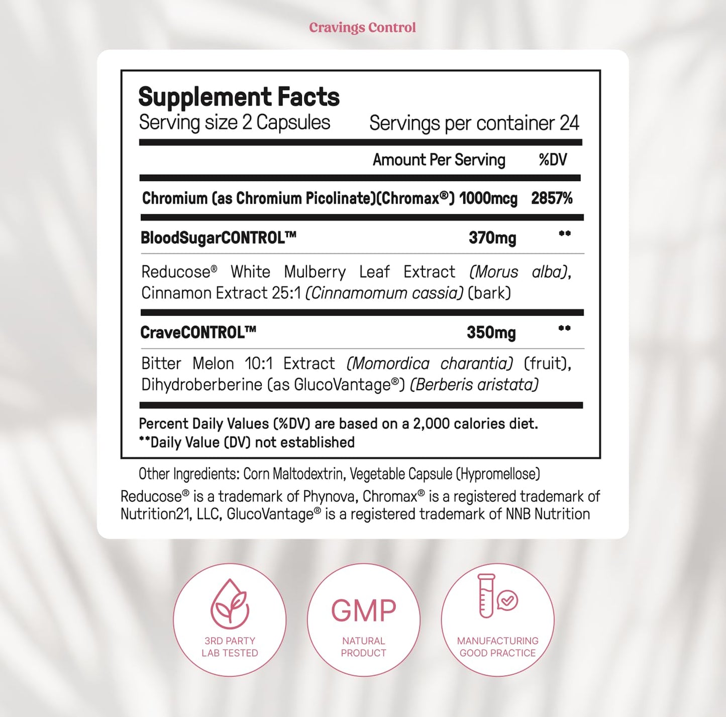 Happy Mammoth Ultimate Cravings Control – Sugar & Carb Cravings Support, Chromium, Natural Appetite Management & Metabolism Supplement for Adults, 48 Capsules