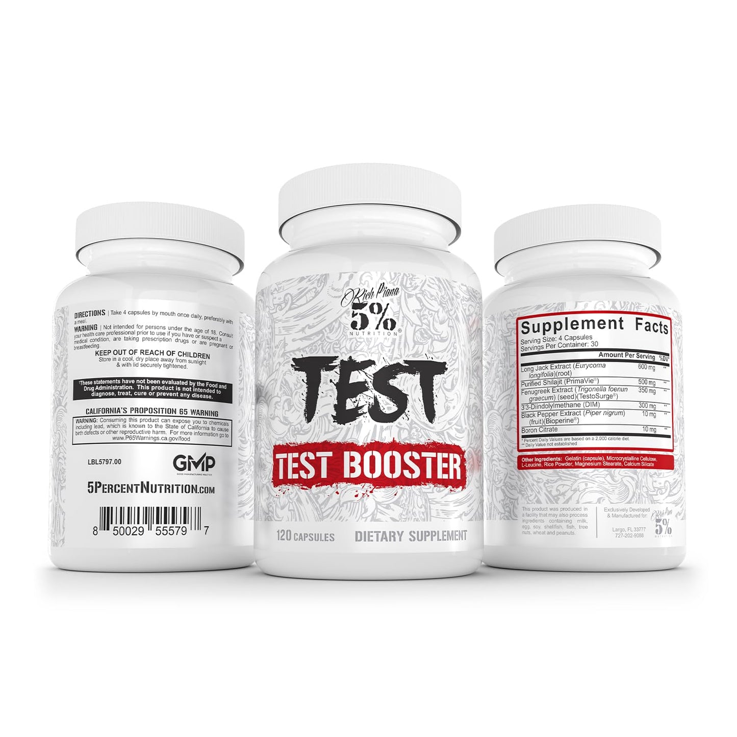 5% Nutrition Rich Piana Test Capsule 120 Count