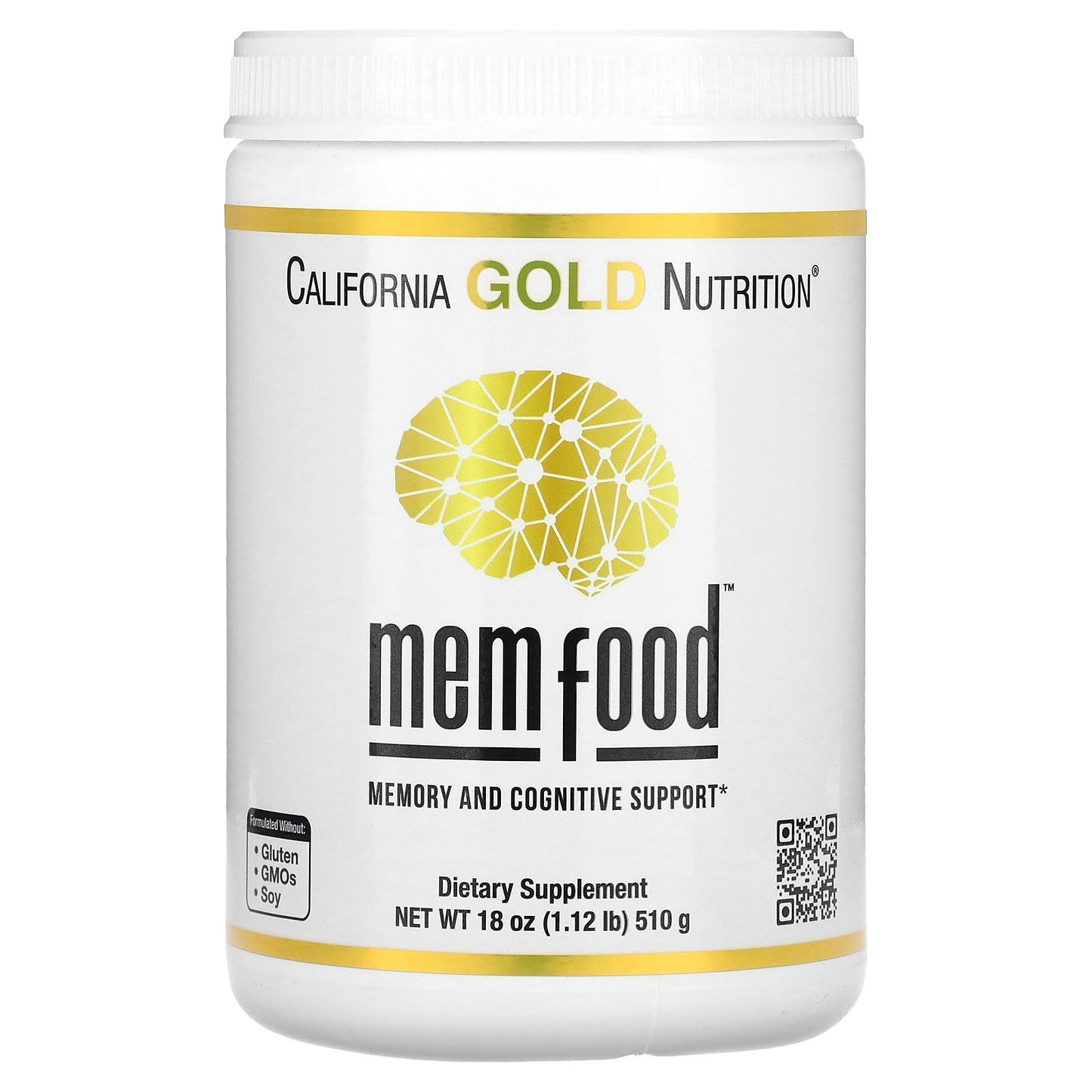 California Gold Nutrition MEM Food, Memory & Cognitive Support Powder, 17.9
