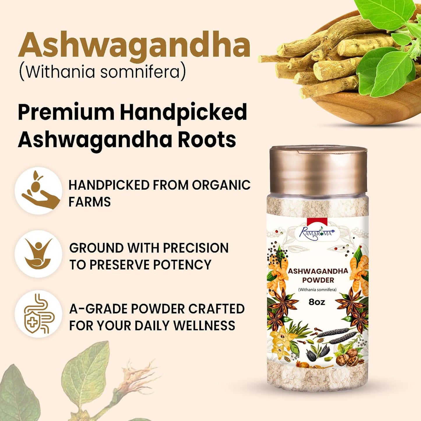 Ramaroma Ashwagandha Root Powder 8 oz