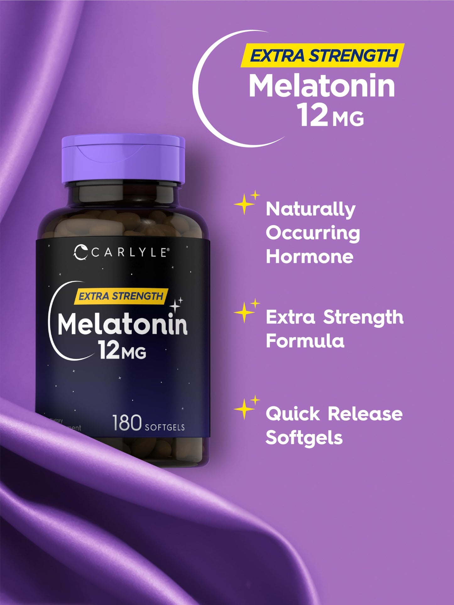 Carlyle Melatonin 12 mg Softgel Capsules, 180 Count