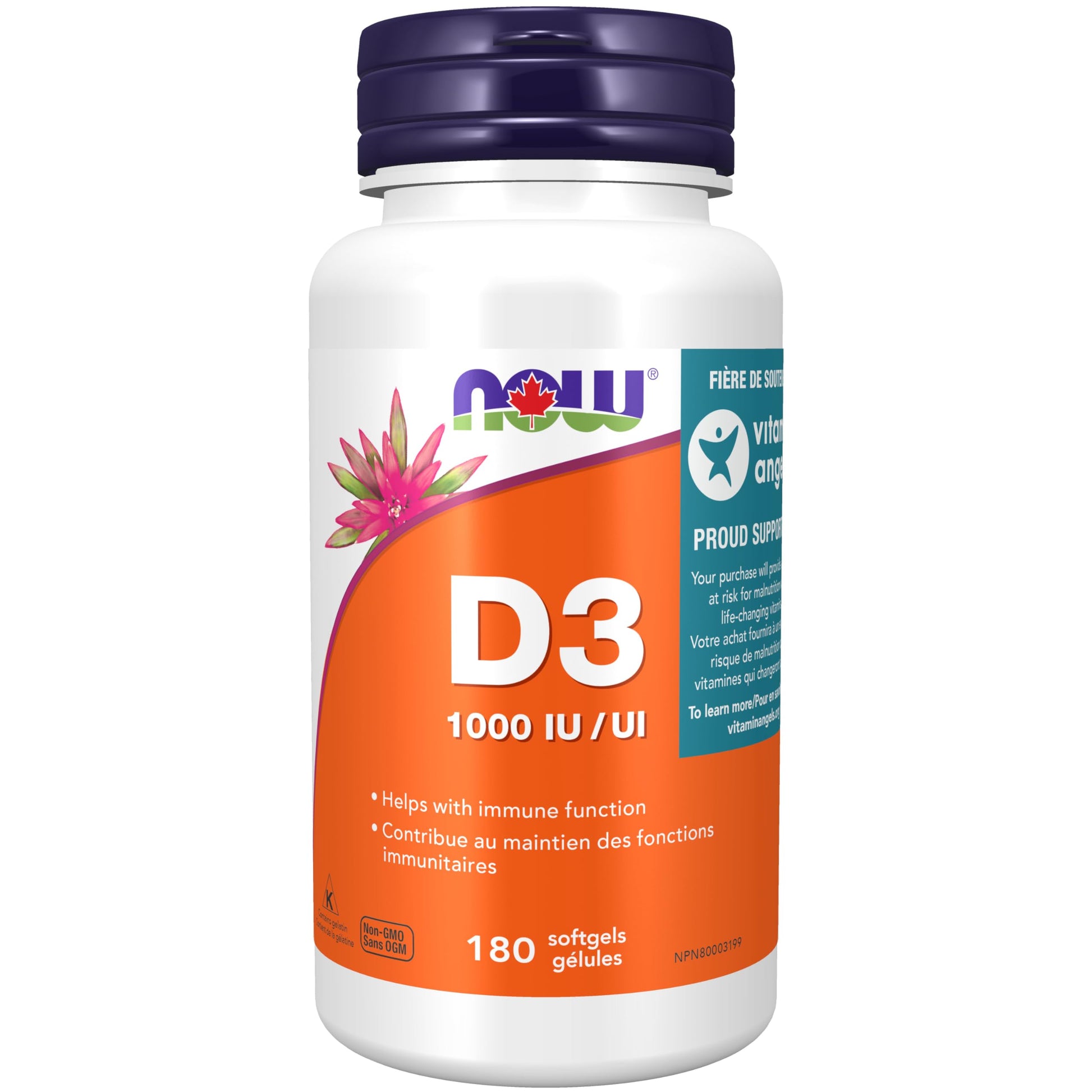 NOW Foods Vitamin D3 1000 IU Capsule, 180 Count