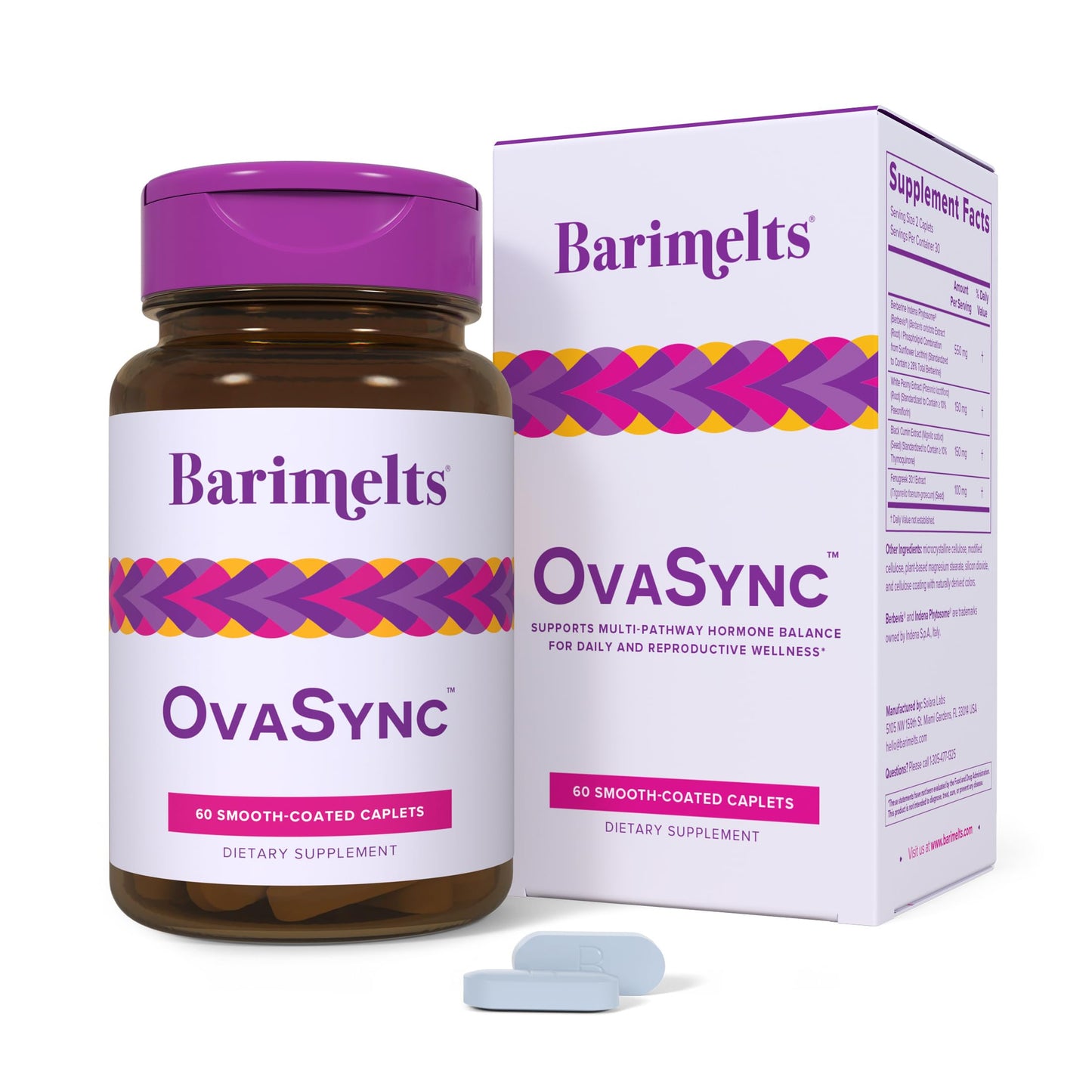 BariMelts OvaSync Hormone Balance & Ovarian Support Caplets 60