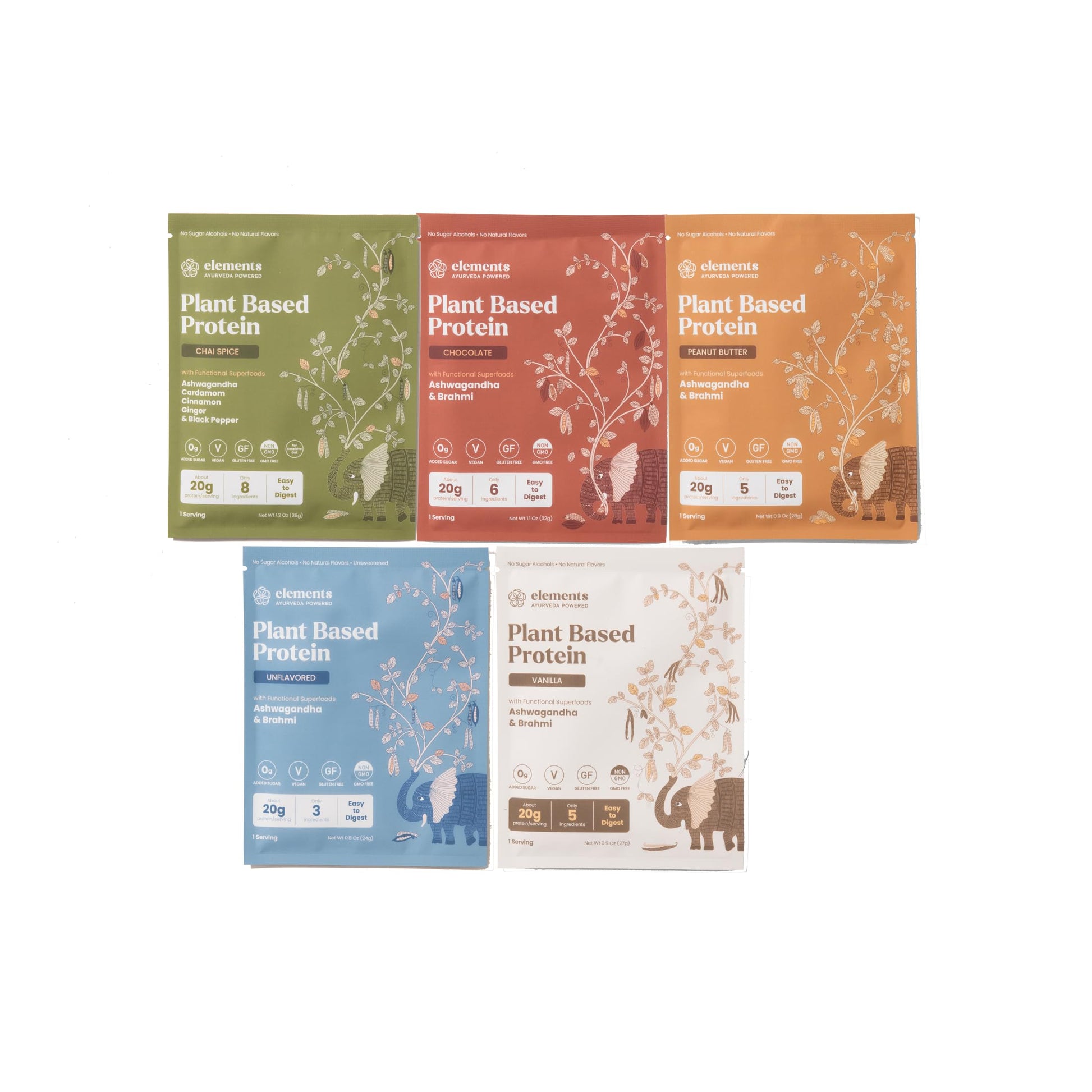 Elements Truffles Plant Based Protein Powder Combo Pack, 5 Pack