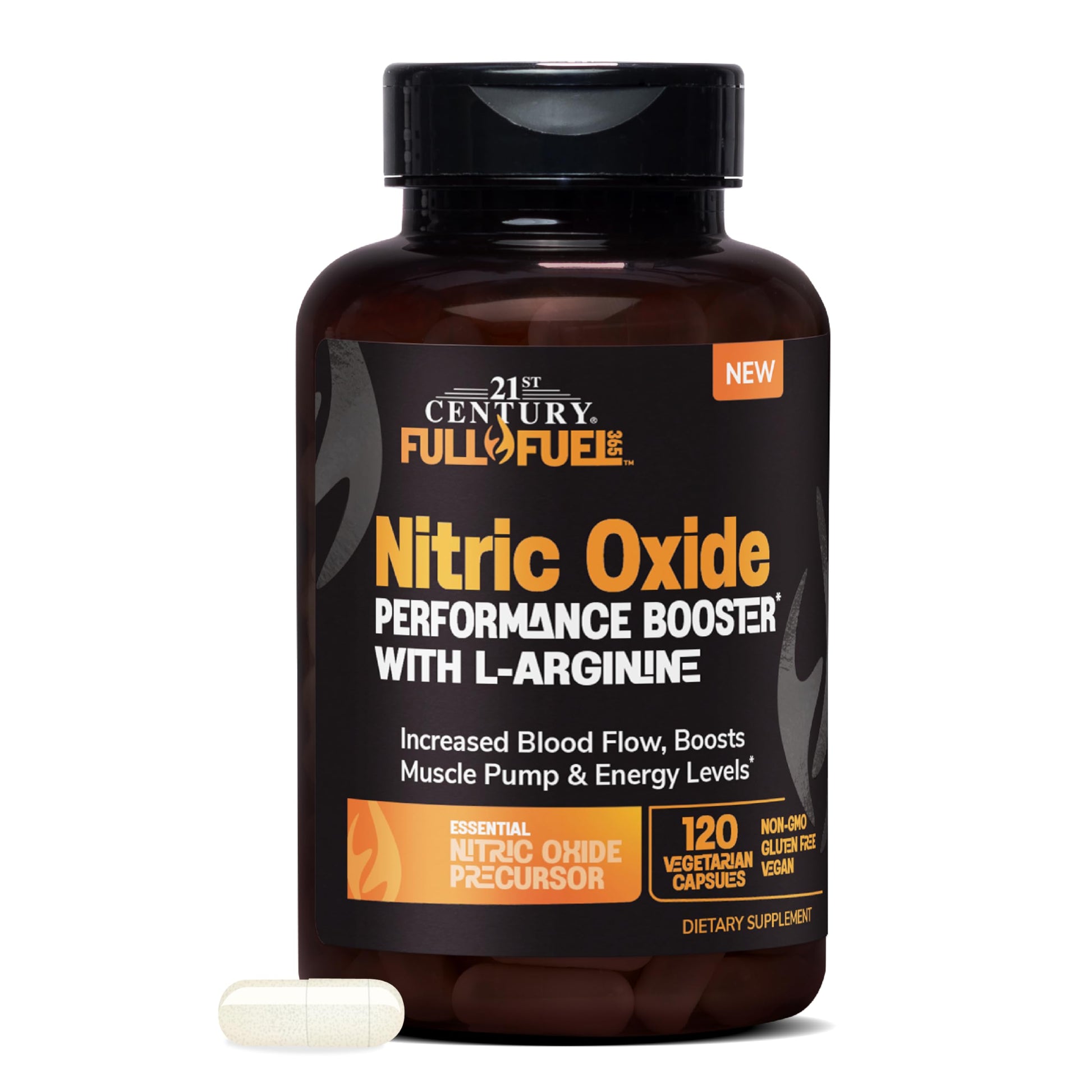 21st Century Full Fuel 365 Nitric Oxide Performance Booster with L-Arginine Capsule, 120 Count