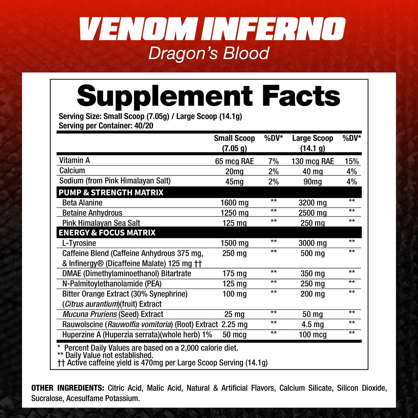 DRAGON PHARMA Venom Inferno Extreme High-Stim Pre-Workout Powder 9.87 Ounce