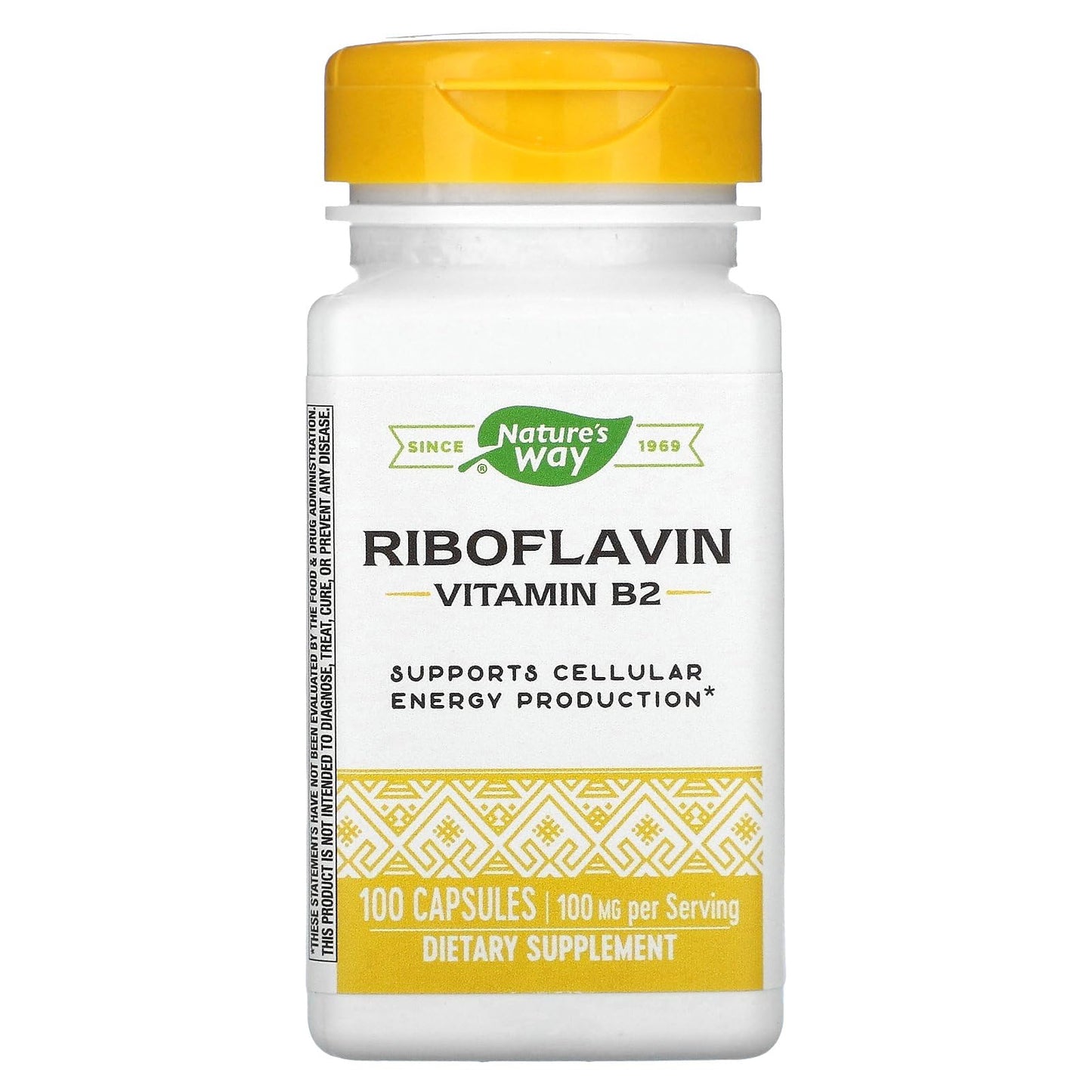 Nature's Way Vitamin B2 Riboflavin 100 mg Capsules, 200 Capsules