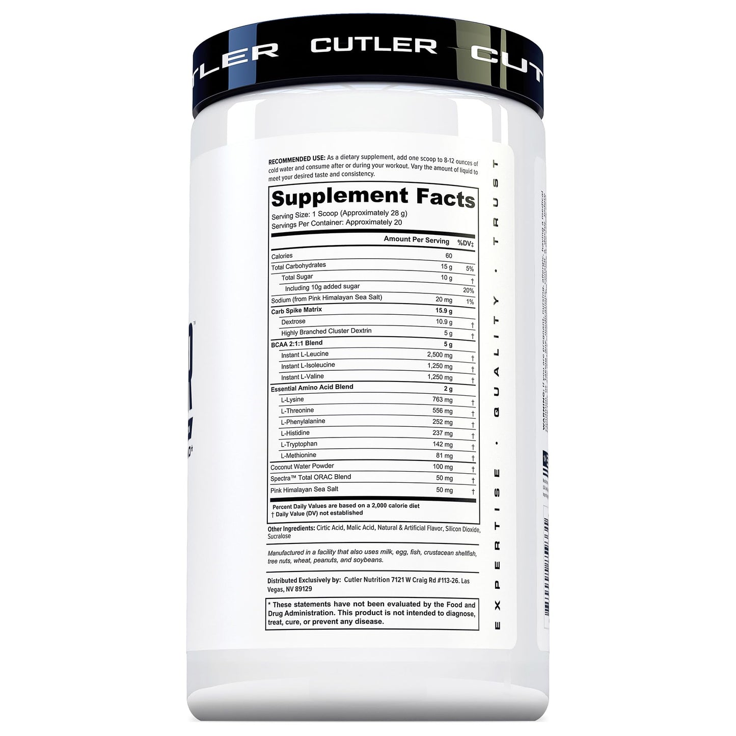 Cutler Nutrition Repair Post Workout Recovery Drink: Fast Absorbing Carbohydrates (Waxy Maize + Cluster Dextrin) and BCAA/EAA for Advanced Muscle Recovery Powder, 19.75 Servings