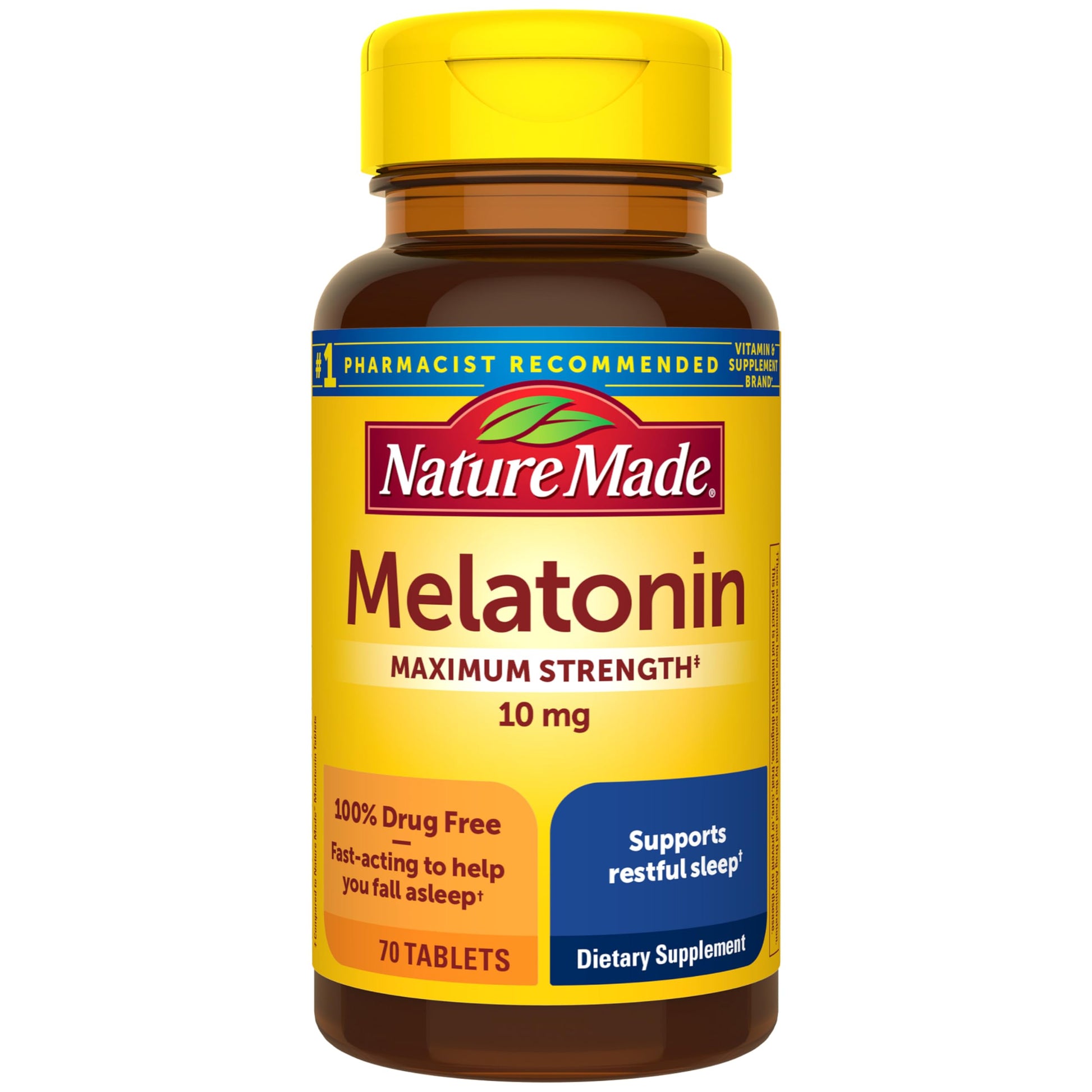 Nature Made Melatonin 10 mg Maximum Strength Tablets, 70 Count