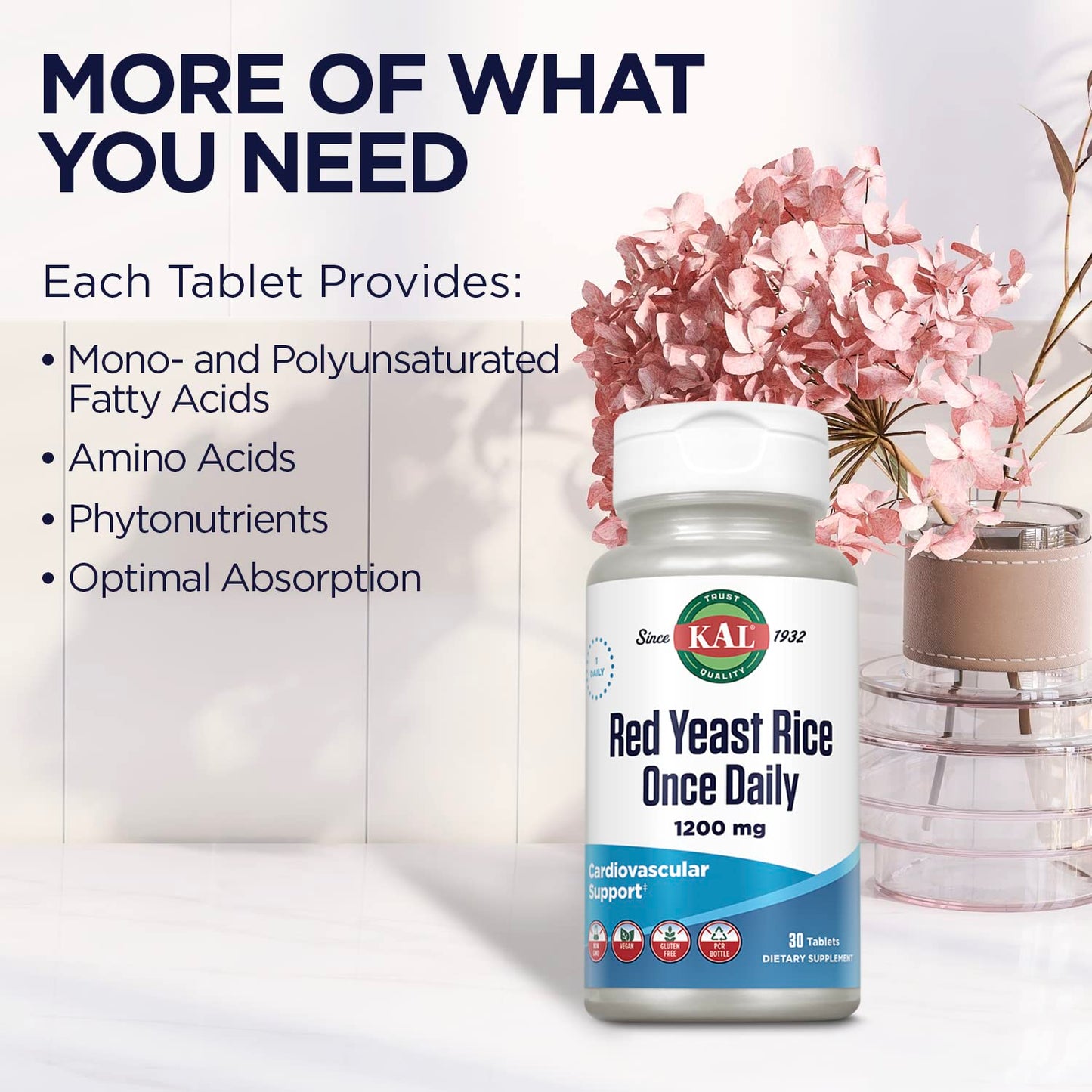 KAL Red Yeast Rice Once Daily 1200mg 30 Tablets