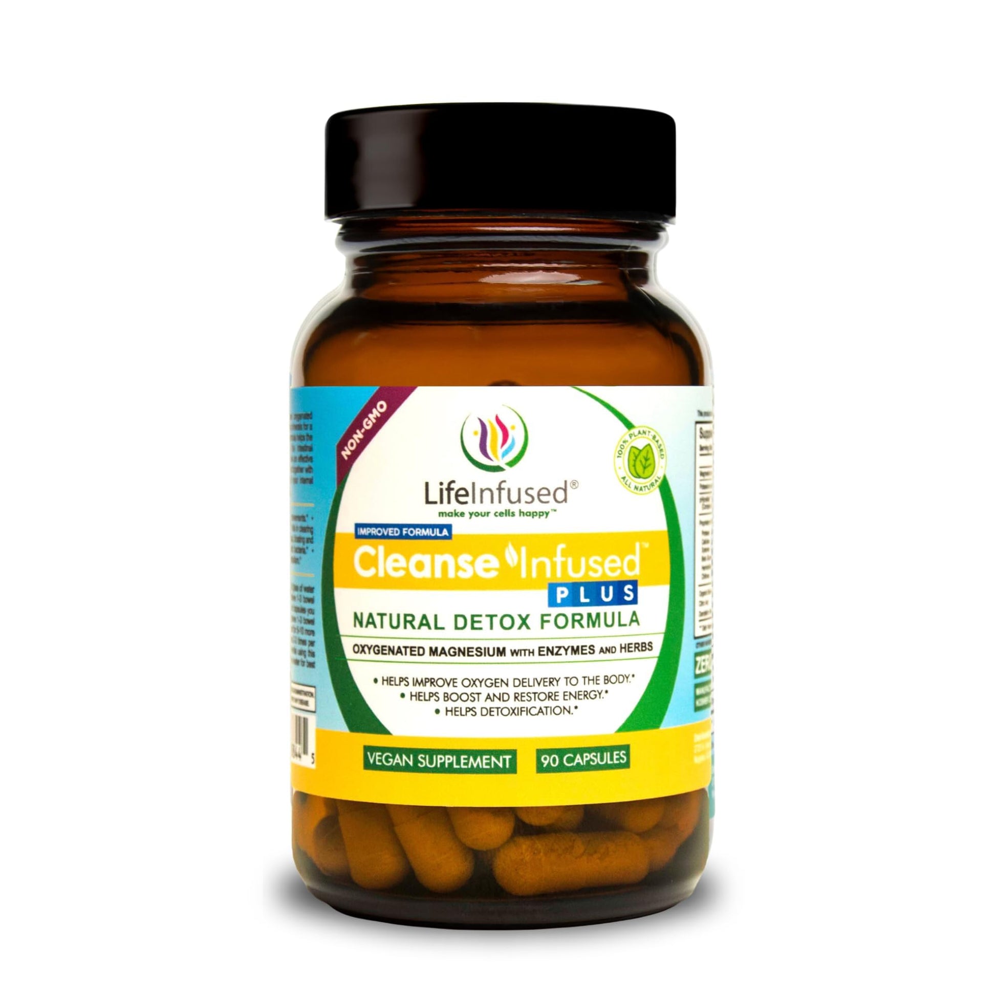 Life Infused Cleanse Infused Plus Digestive Support Supplement – Oxygenated Magnesium with Enzymes & Herbs, Supports Digestive Wellness & Regularity – 90 Capsules