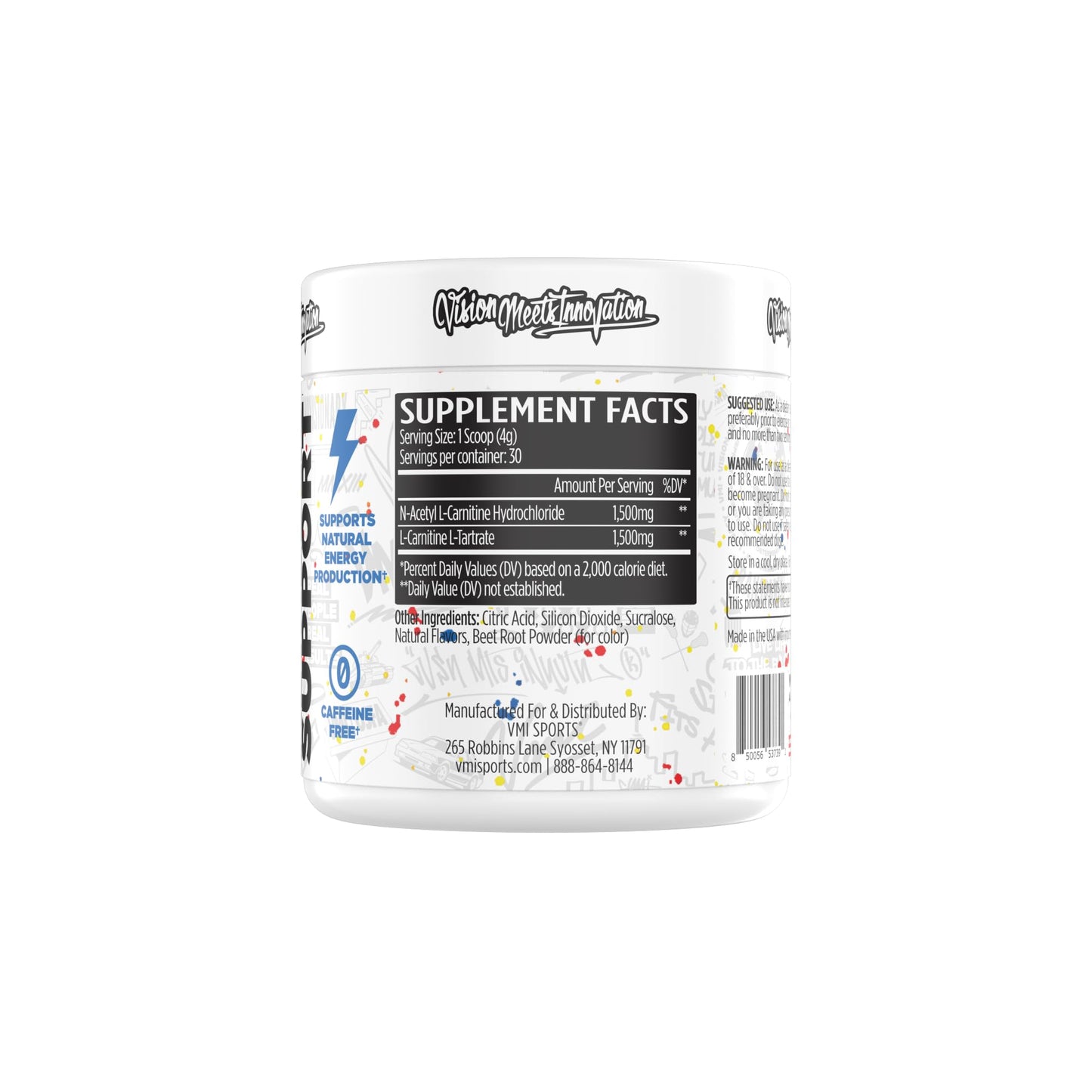 VMI Sports L-Carnitine 3000 Powder, 3000 mg L-Carnitine, 30 Servings