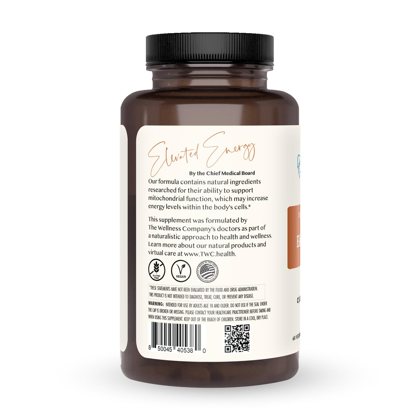 The Wellness Company Elevated Energy Capsule 60 Count