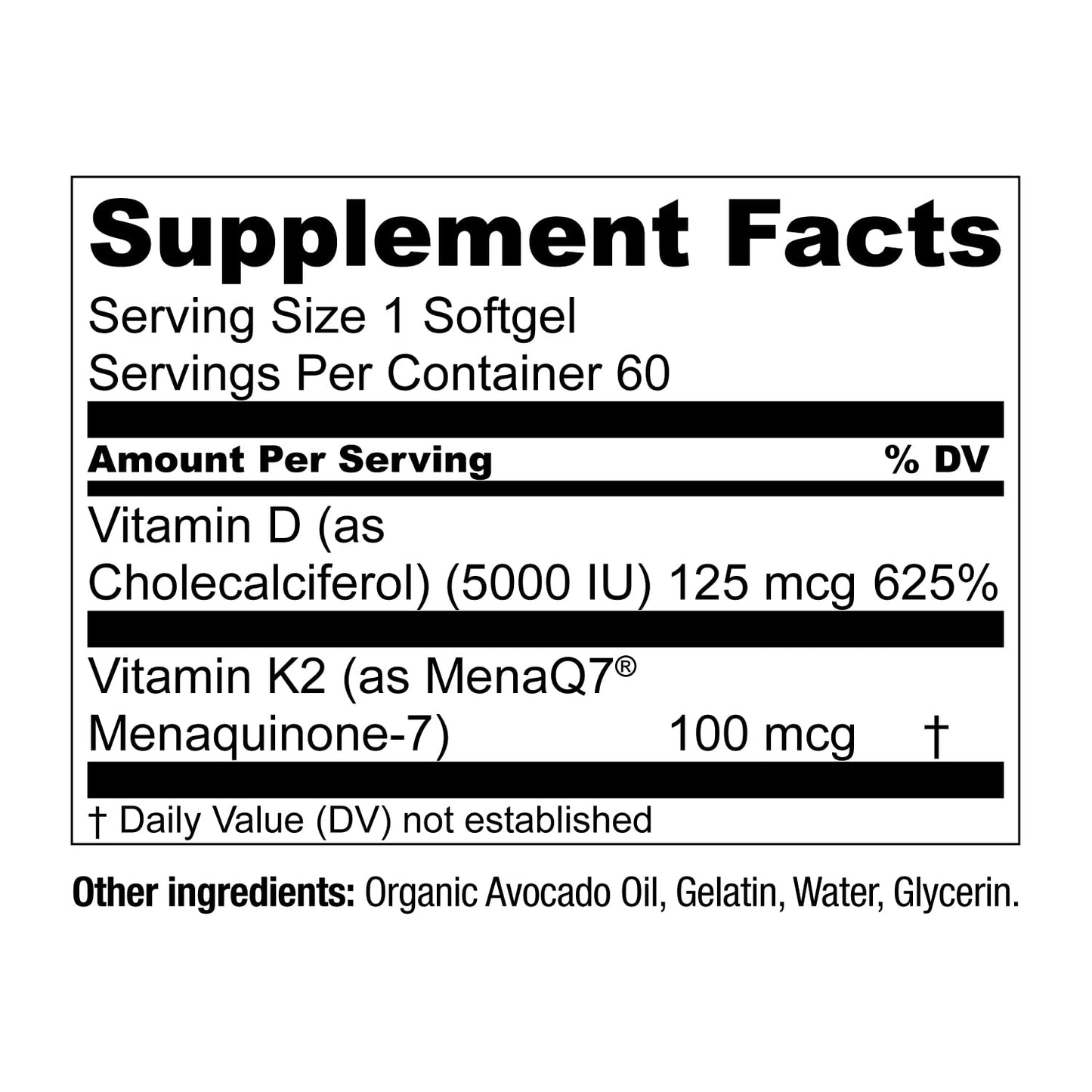 Live Conscious Vitamin K2 MK7 with D3 Softgel 120 Count