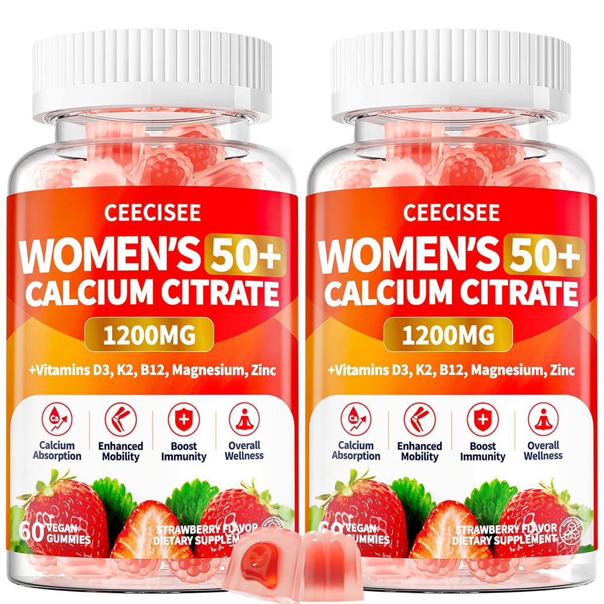 Ceecisee 50+ Women's Calcium Gummies Gummy 120 Count