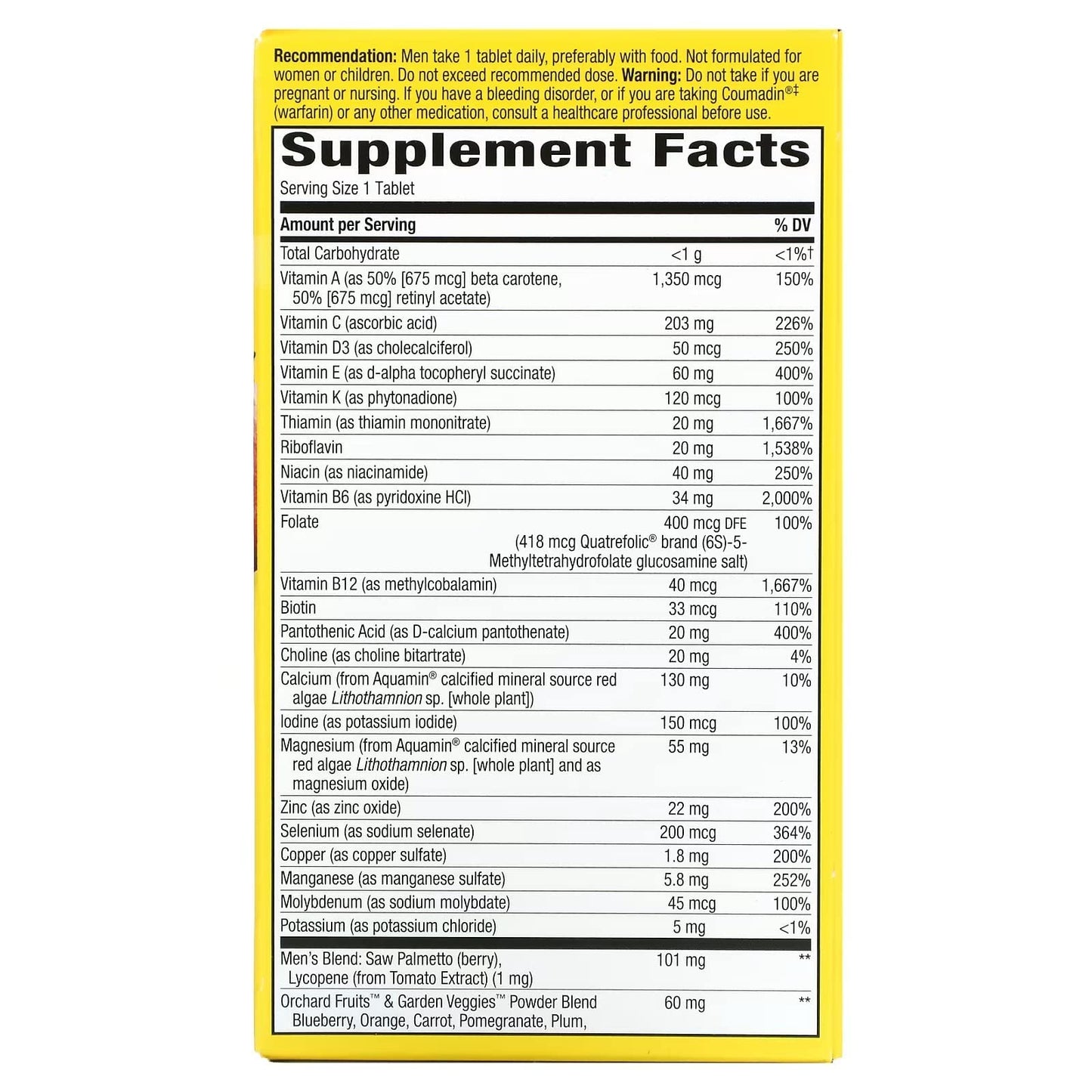 Nature's Way Alive Once Daily Men's Ultra Potency Tablets, 120 Tablets