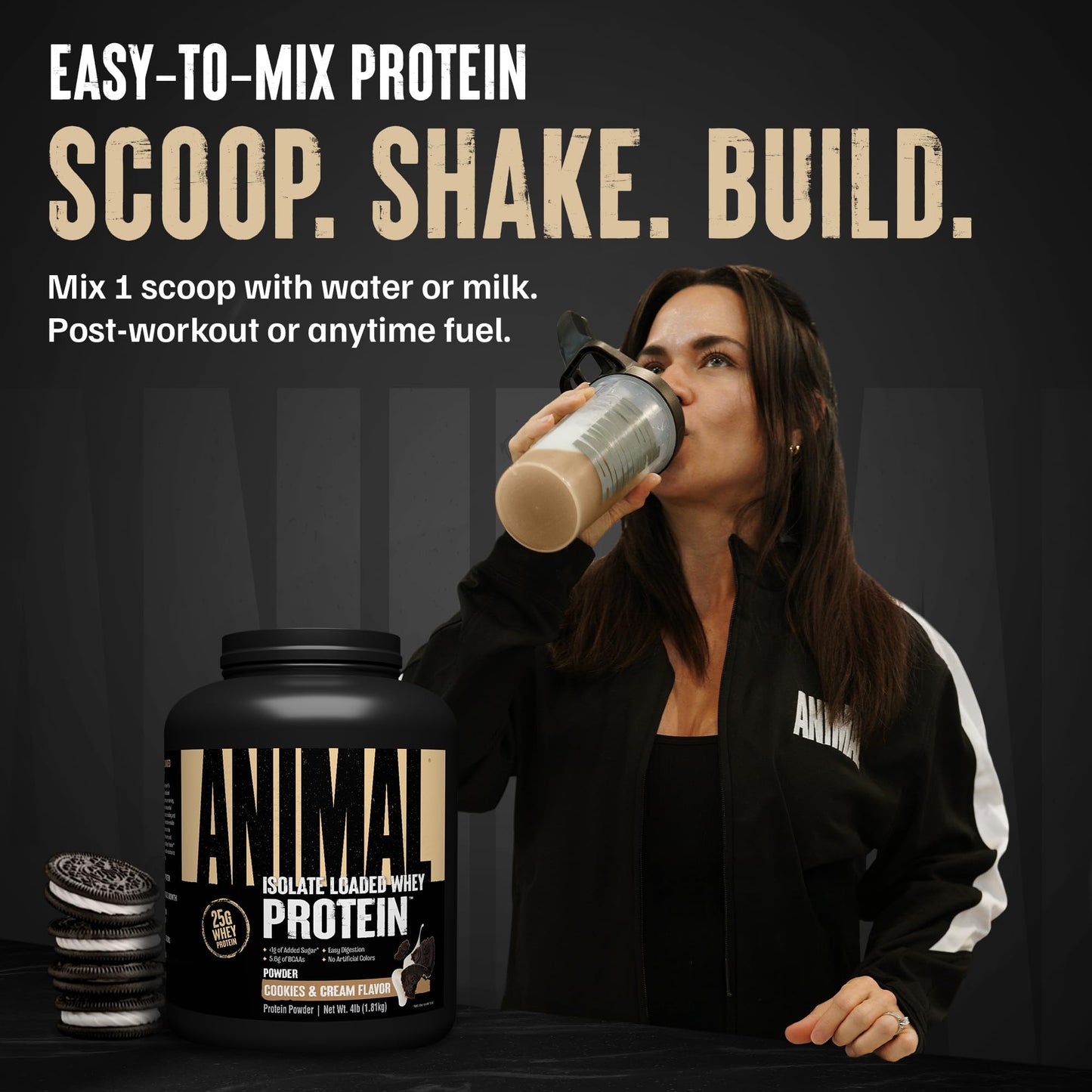 Animal Whey Isolate Protein Powder Cookies & Cream, 64 Servings