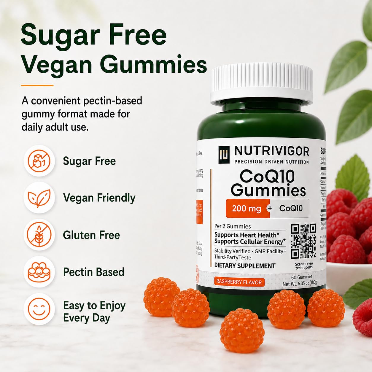NutriVigor CoQ10 Gummies 200mg Gummy 60 Count