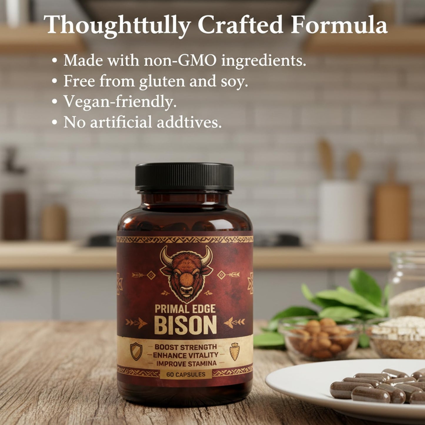 Kymezol Primal Edge Bison Primal American Bison Extract Capsules, 60 Capsules
