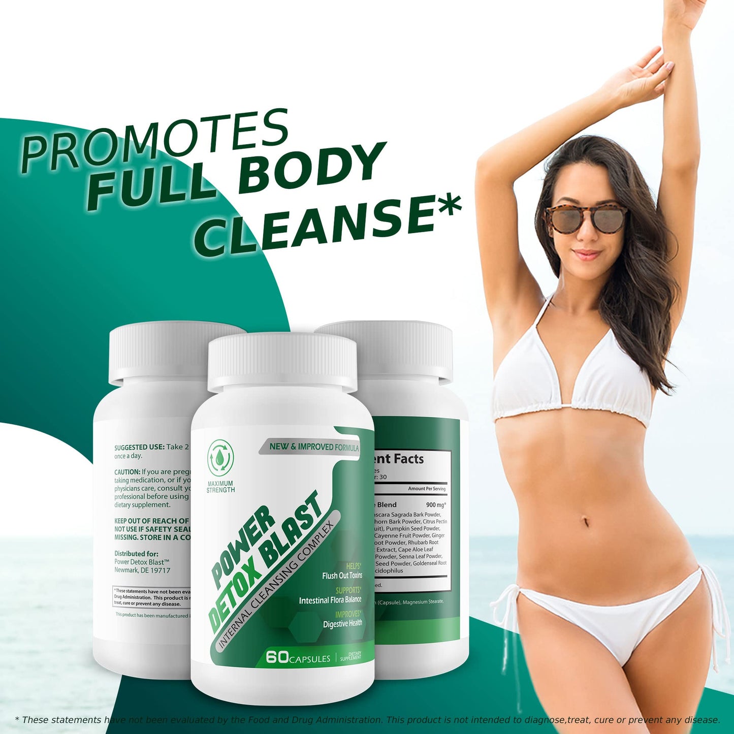 POWER BLAST Power Detox Blast Internal Cleansing Capsule 60 Count
