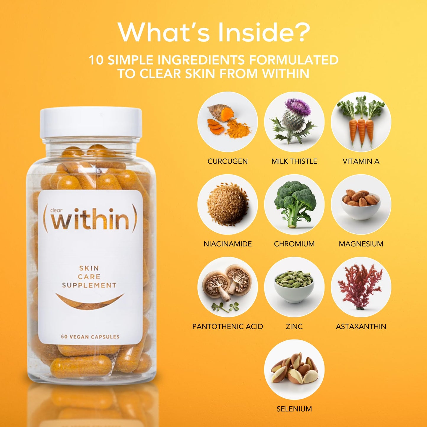 Clear Within Clear Skin Vitamin Capsules, 60 Count