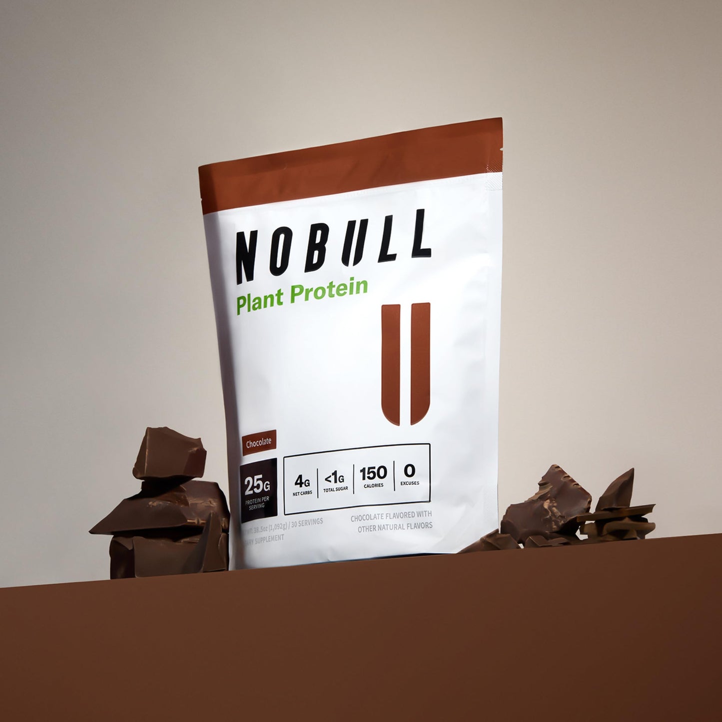 NOBULL Plant-Based Protein Powder, Chocolate, 30 Servings