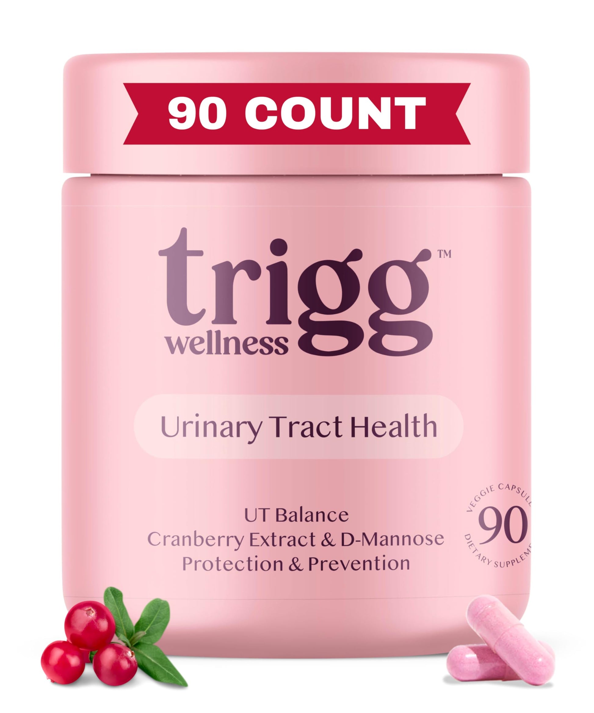 Trigg Cranberry D-Mannose Urinary Tract Health Supplement Capsule 90 Count