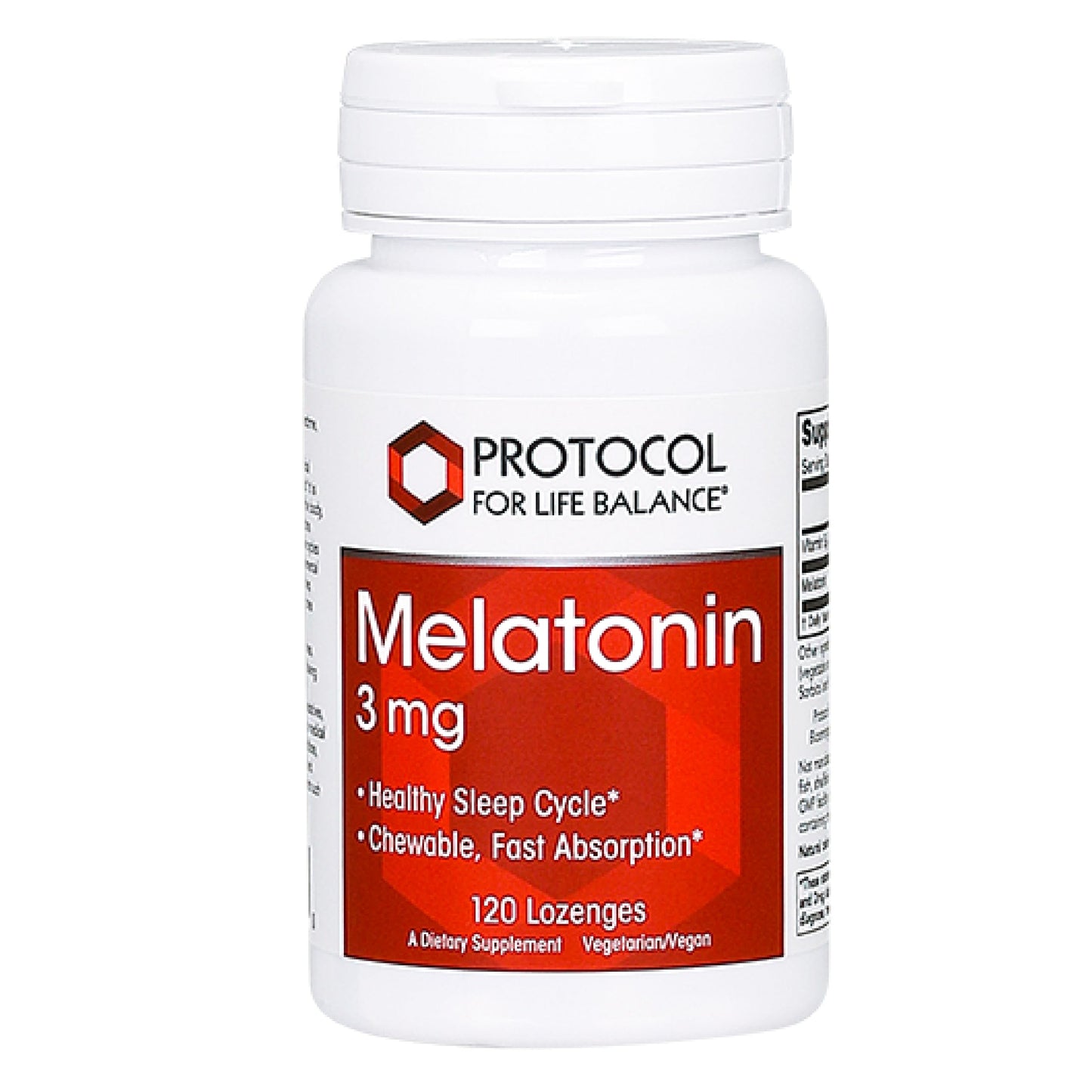 PROTOCOL FOR LIFE BALANCE Melatonin 3mg Chewable Lozenges, 120 Lozenges