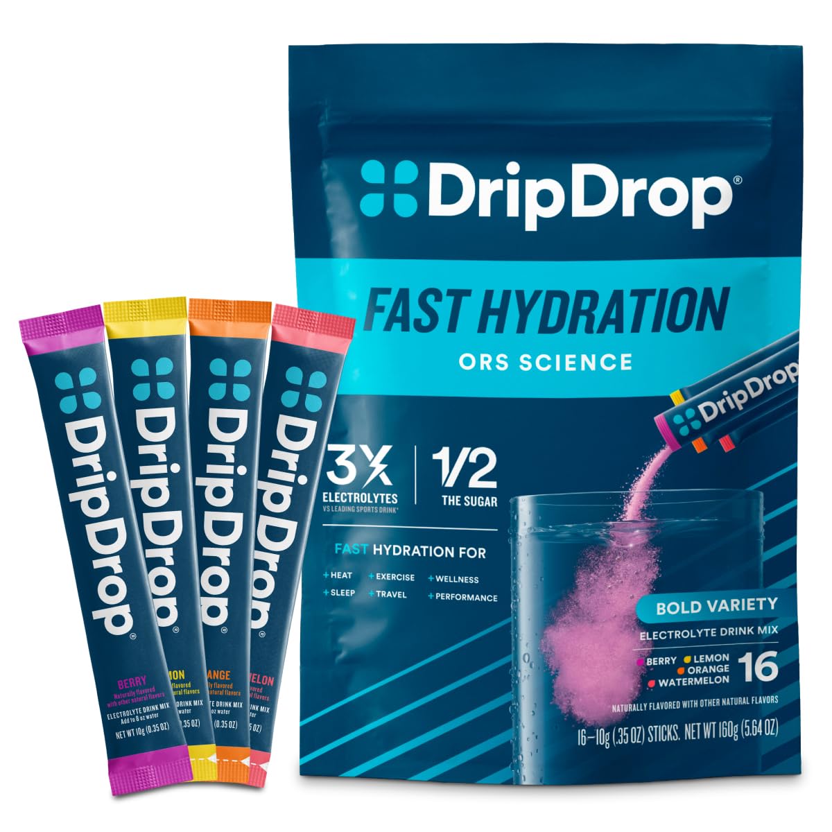 DripDrop Hydration Bold Variety Pack Powder 16 Count