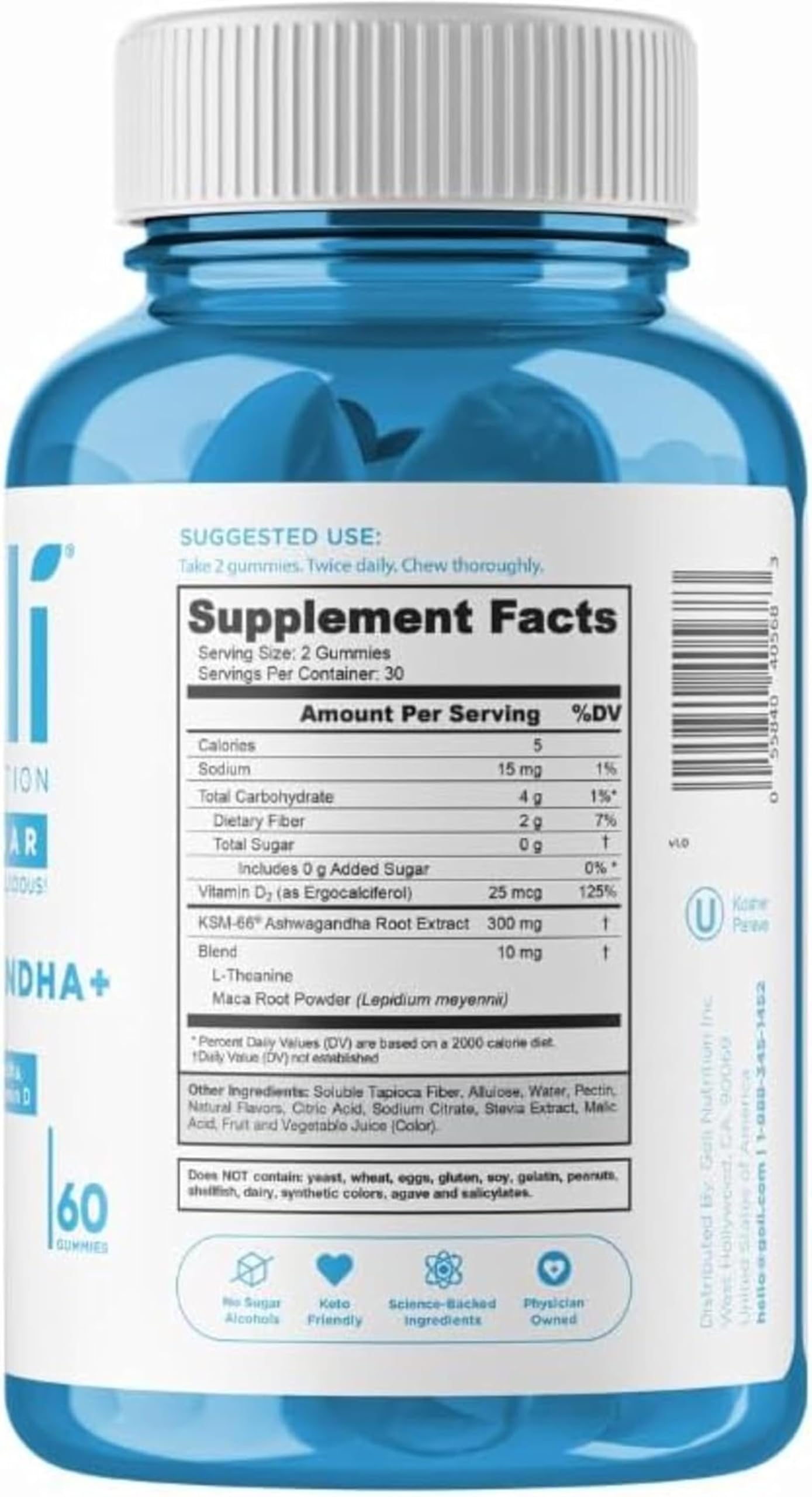 Goli Zero Sugar Ashwagandha Gummies, 300 Count