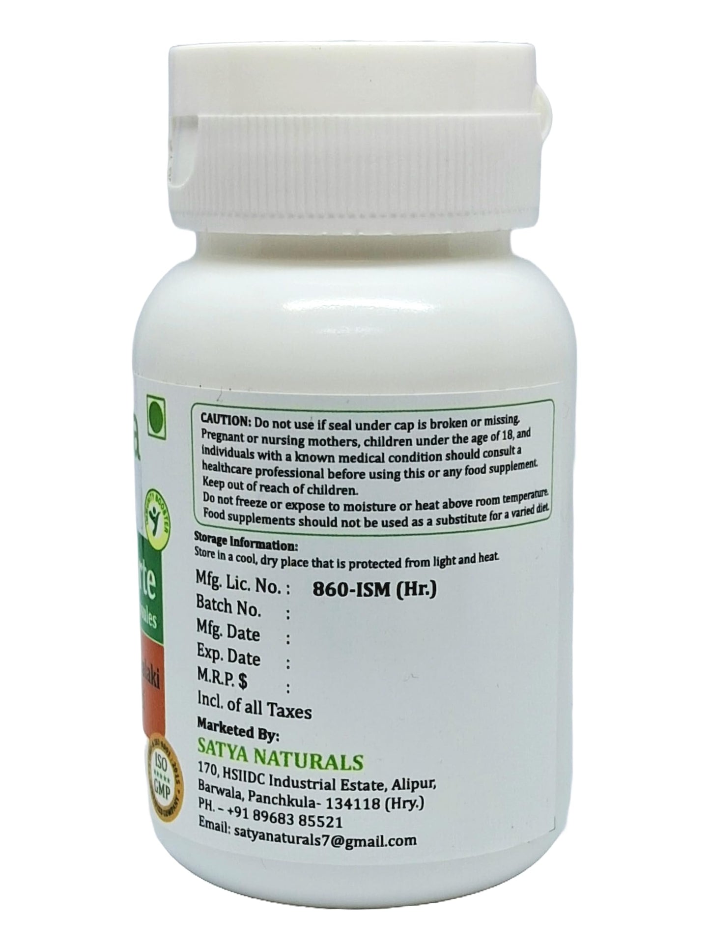 Satya Naturals Triphala Forte 500 mg Capsules, 60 Count