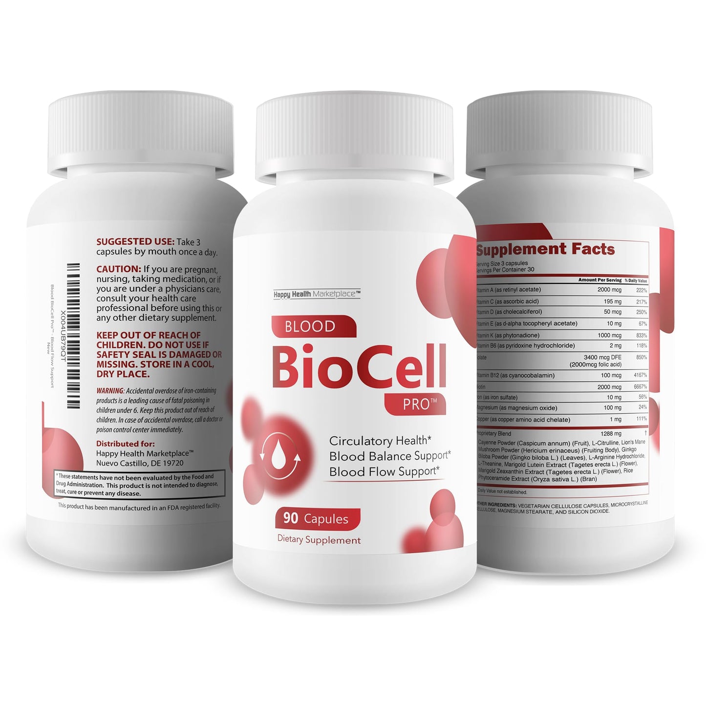 Happy Health Marketplace Blood BioCell Pro Capsule 90 Count